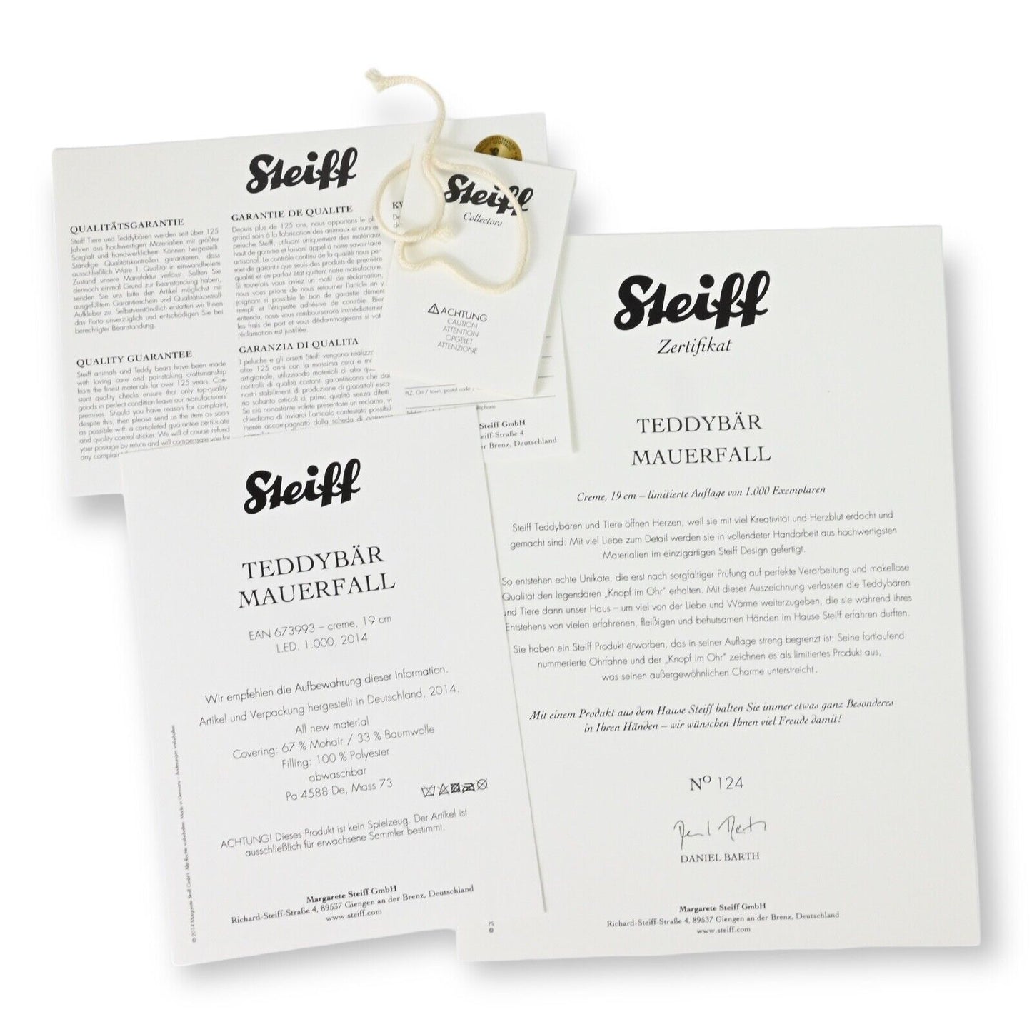 Steiff Teddybar Mauerfall Anniversary of The Berlin Wall - 673993