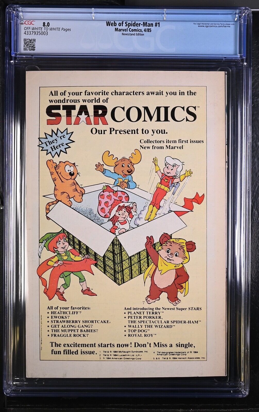 Web of Spider-Man # 1 CGC 8.0 - Rarer Newsstand Edition / 1985, Marvel Comic