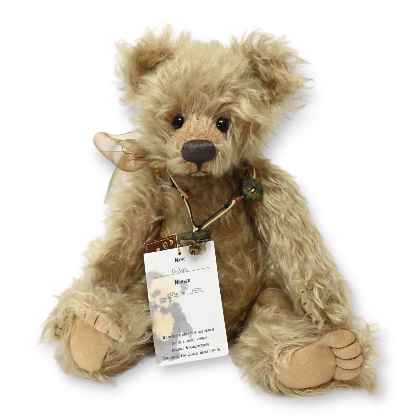 Charlie Bears Giles Teddy Bear - SJ-4015A Limited Edition No. 54 of 150