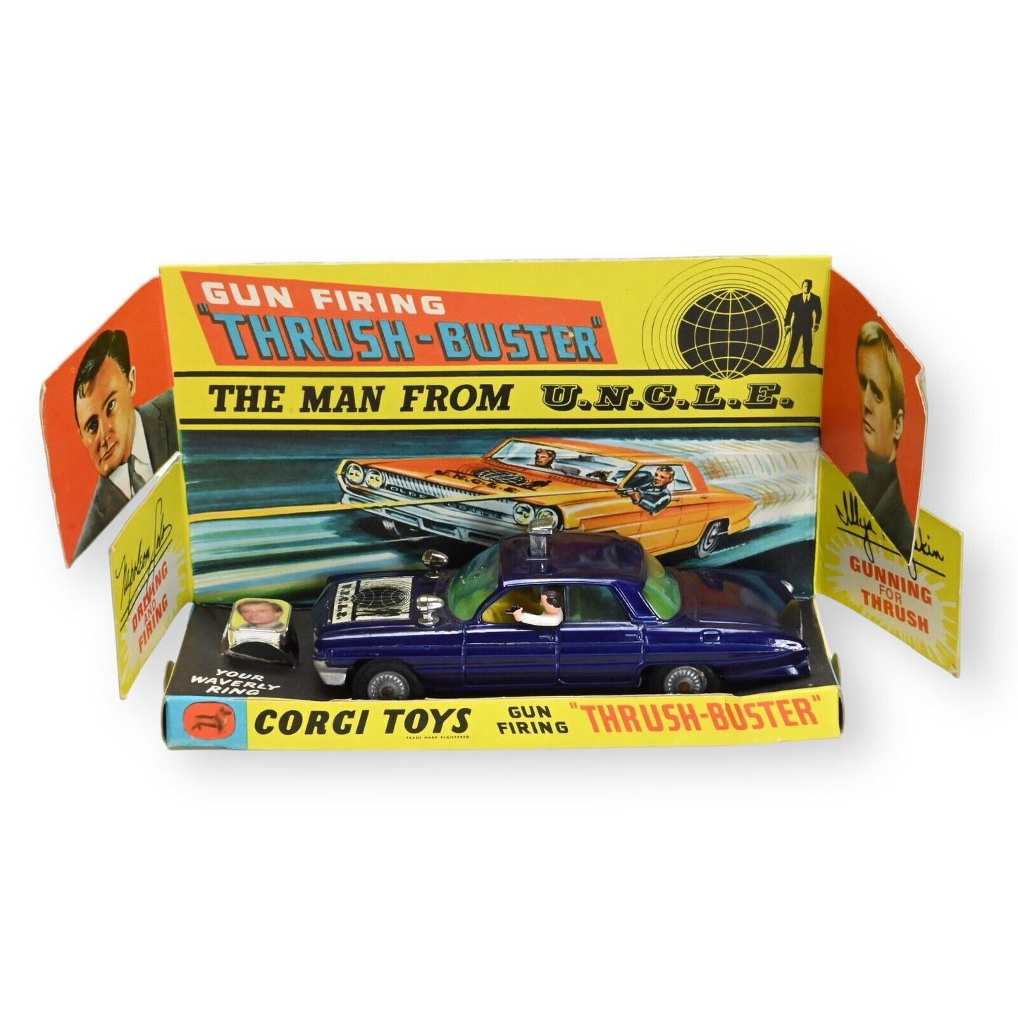 Corgi 497 "The Man from UNCLE" Oldsmobile Super 88 Thrushbuster + Ring