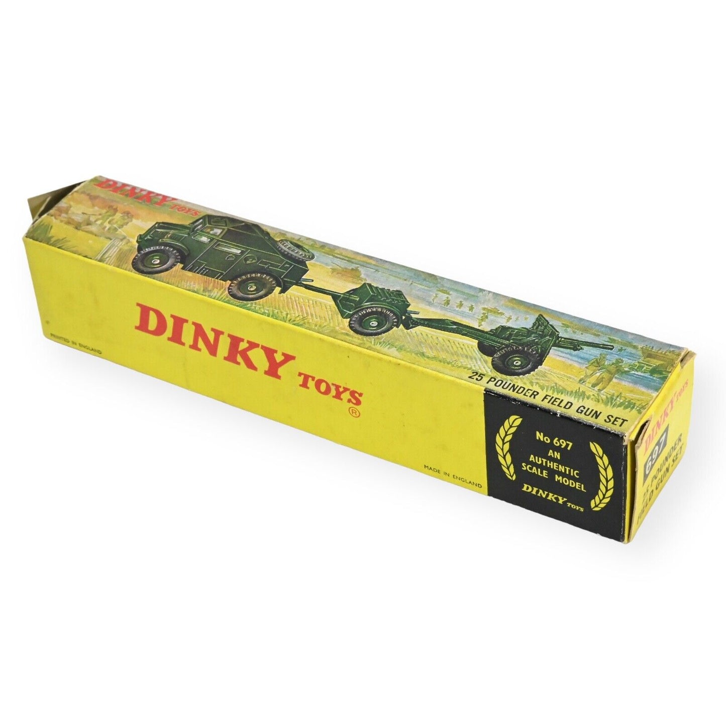 Dinky 697 25 Pounder Field Gun Set With Plastic Hubs