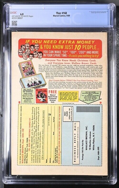 Thor #168 Marvel Comics 6/69 - CGC 6.0