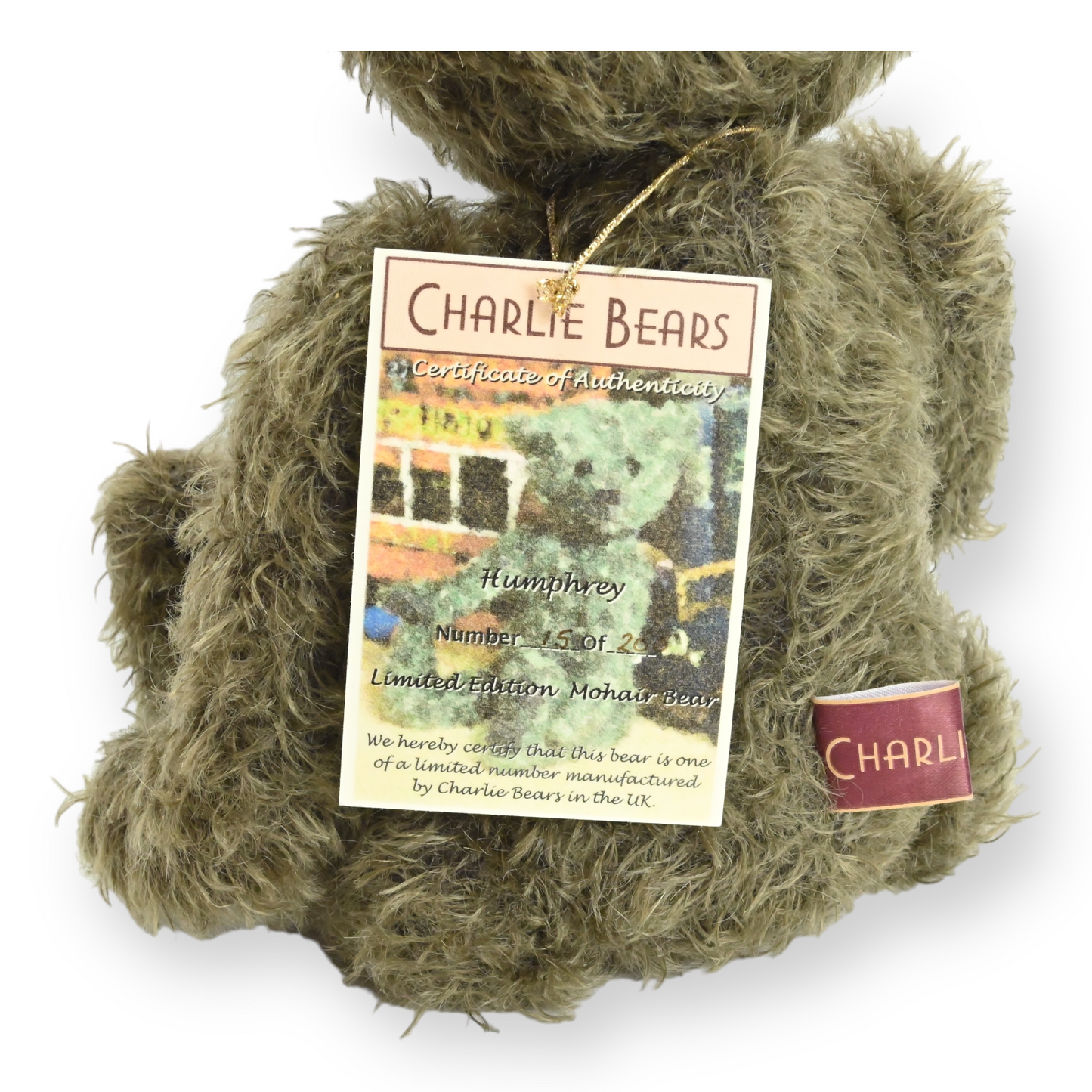 Charlie Bears Mohair Humphrey Teddy Bear - CBM 16080, LE 15 of 200, 2006 - 2008