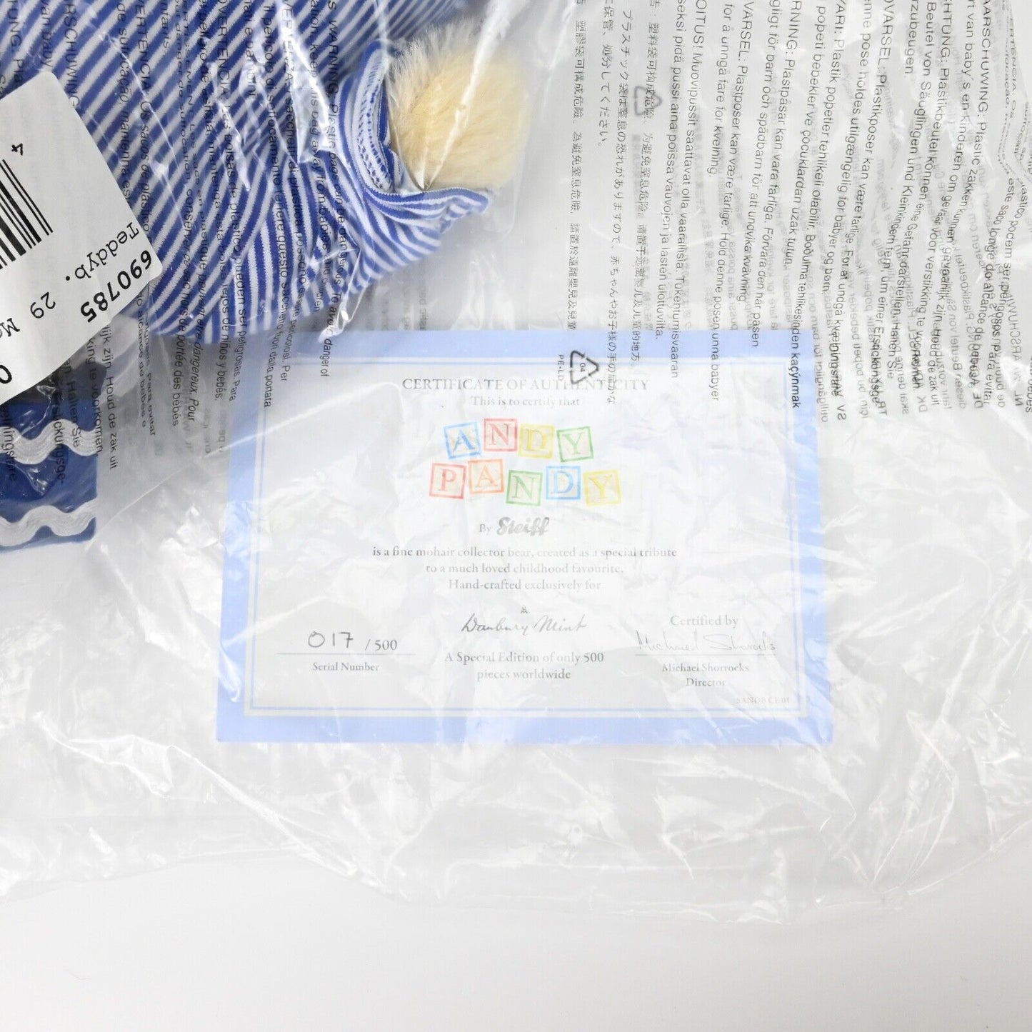 Steiff Andy Pandy Teddy Bear - 690785 Limited Edition New In Sealed Bag