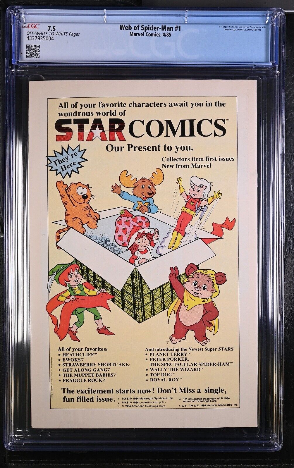 Web of Spider-Man # 1 CGC 7.5 - 1985, Marvel Comic