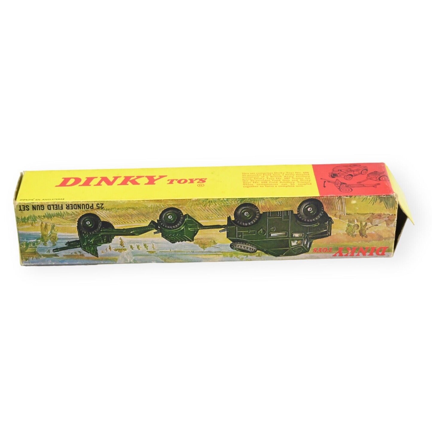 Dinky 697 25 Pounder Field Gun Set With Plastic Hubs
