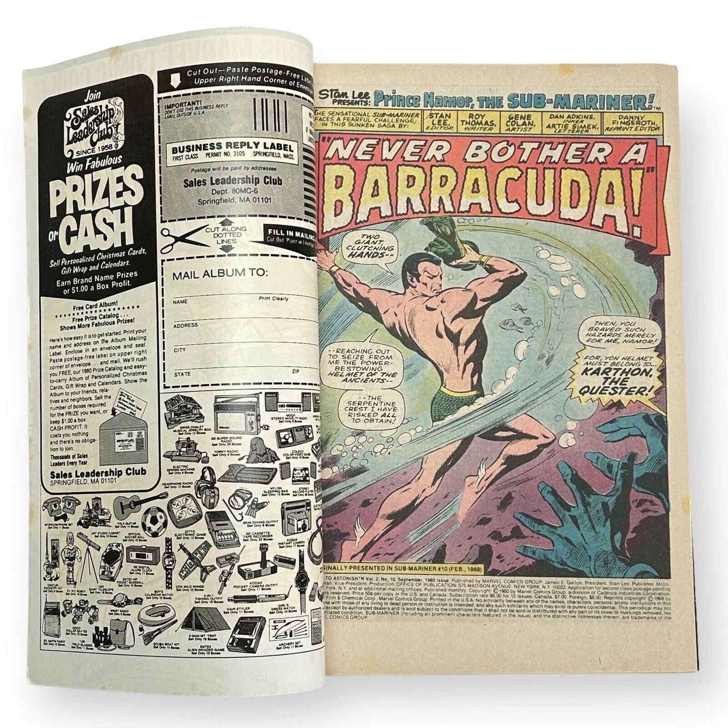 SUB-MARINER AUSGABE NR. 10 – MARVEL 1969 / 🔑 Comic (Klasse 6 – 7,5)