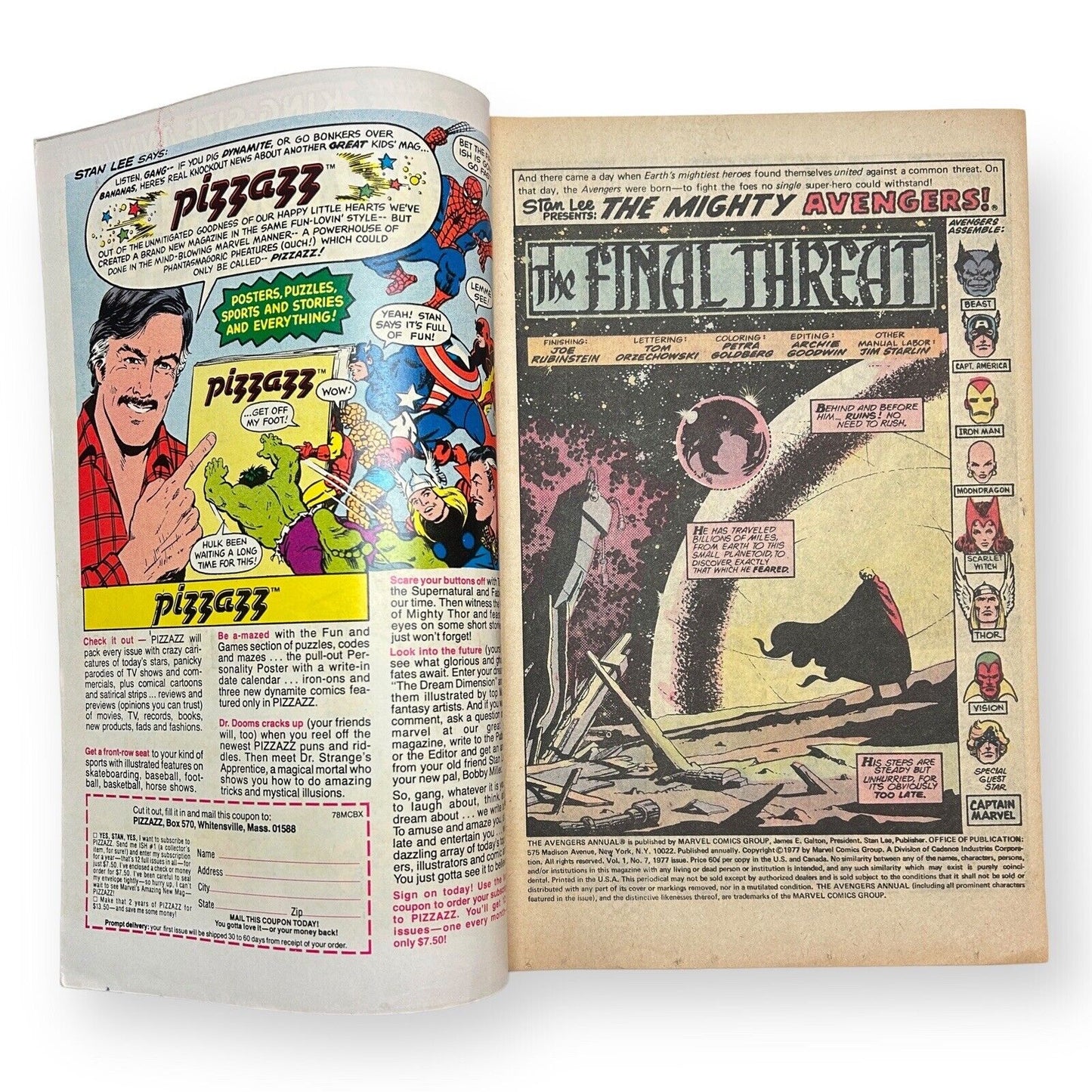 Avengers Annual #7 Marvel 1977 – 60 Cents / 🔑 Comic (Note 7,0–8,0)