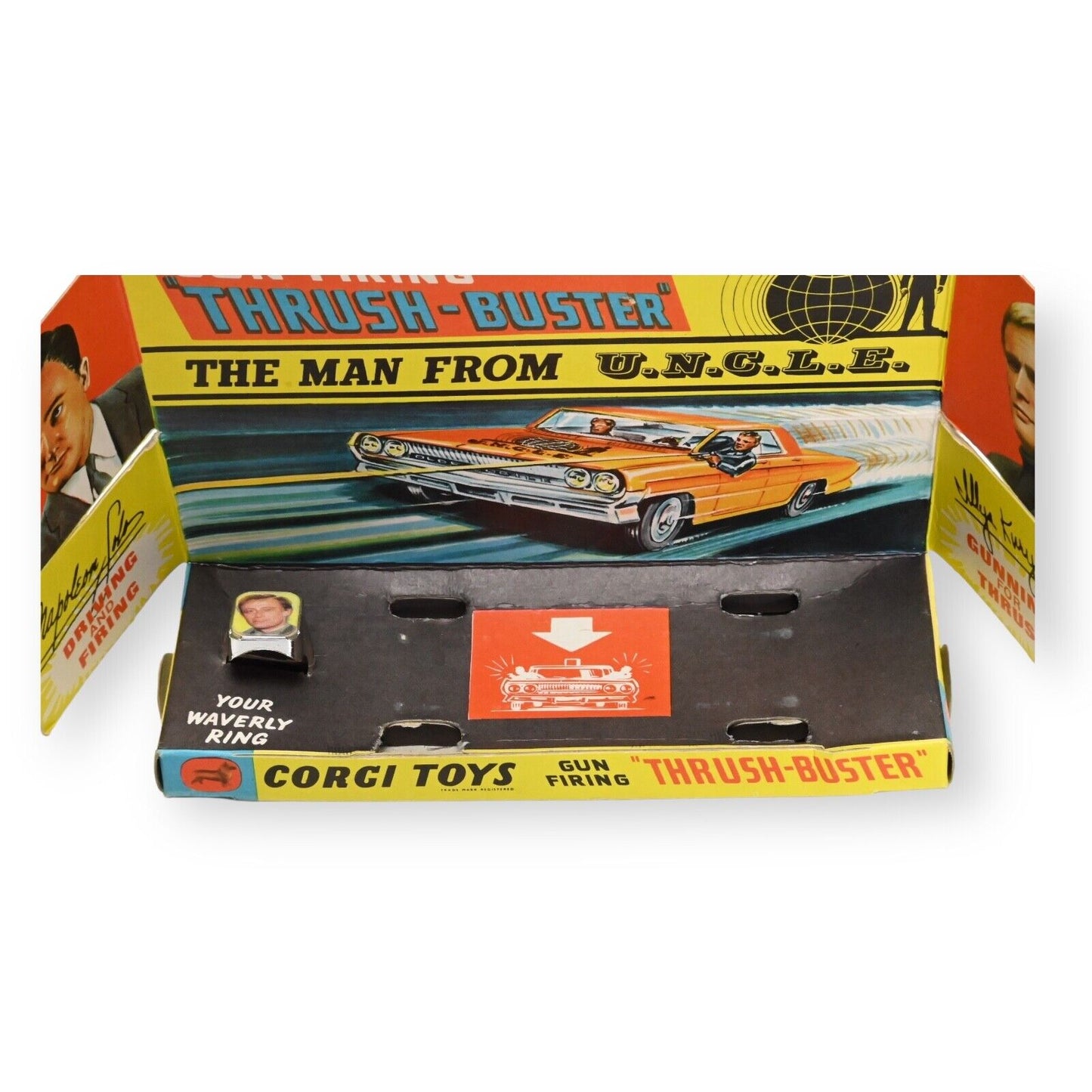 Corgi 497 "The Man from UNCLE" Oldsmobile Super 88 Thrushbuster + Ring