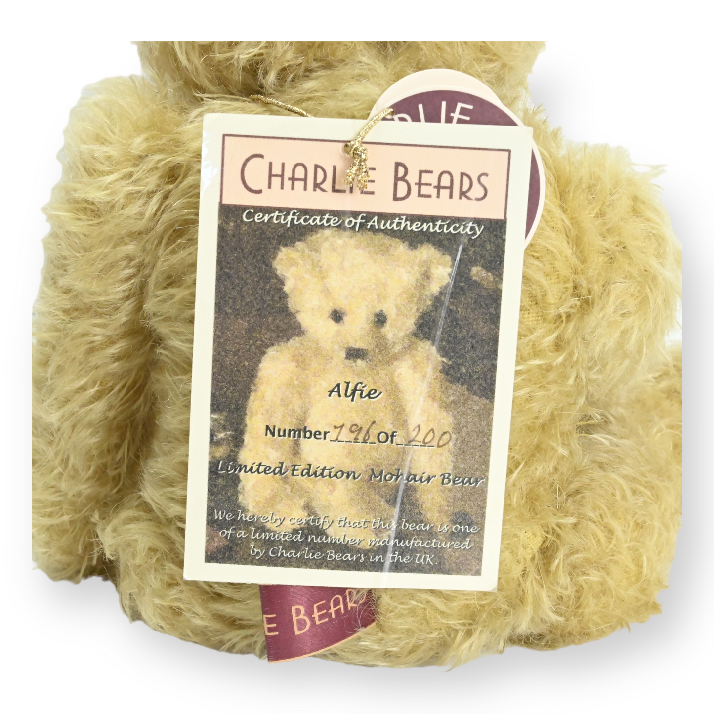 Charlie Bears Mohair Alfie Teddy Bear - CBM 16040, LE 196 / 200, 2006 - 2007