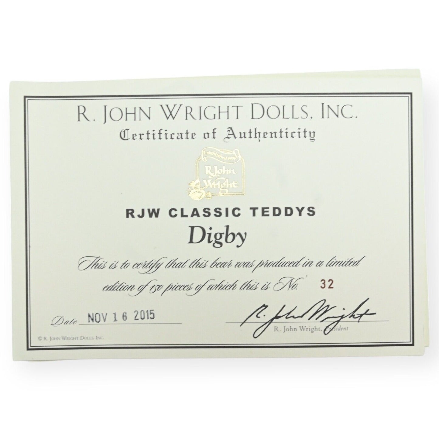 R John Wright Classic Teddy Digby – Limitierte Auflage von 150