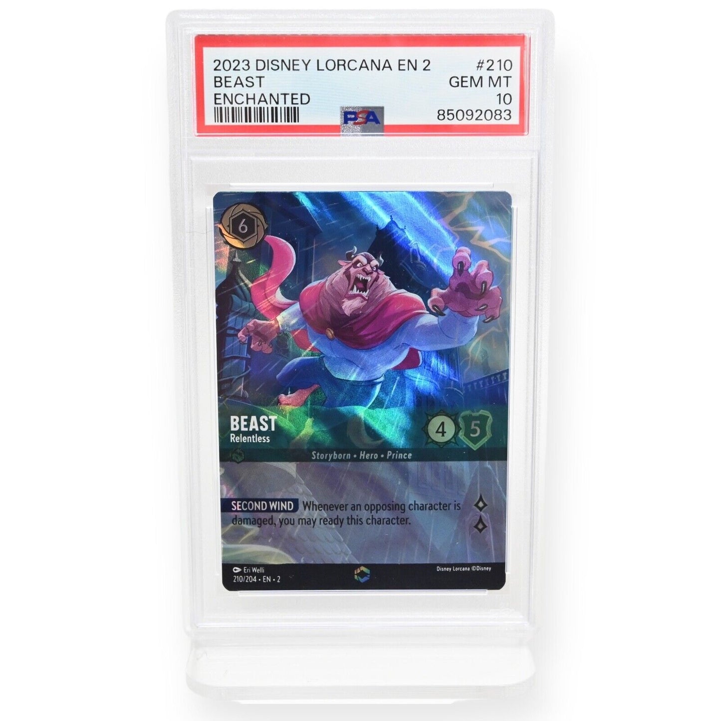 Lorcana Beast Relentless Enchanted #210/204 - PSA 10