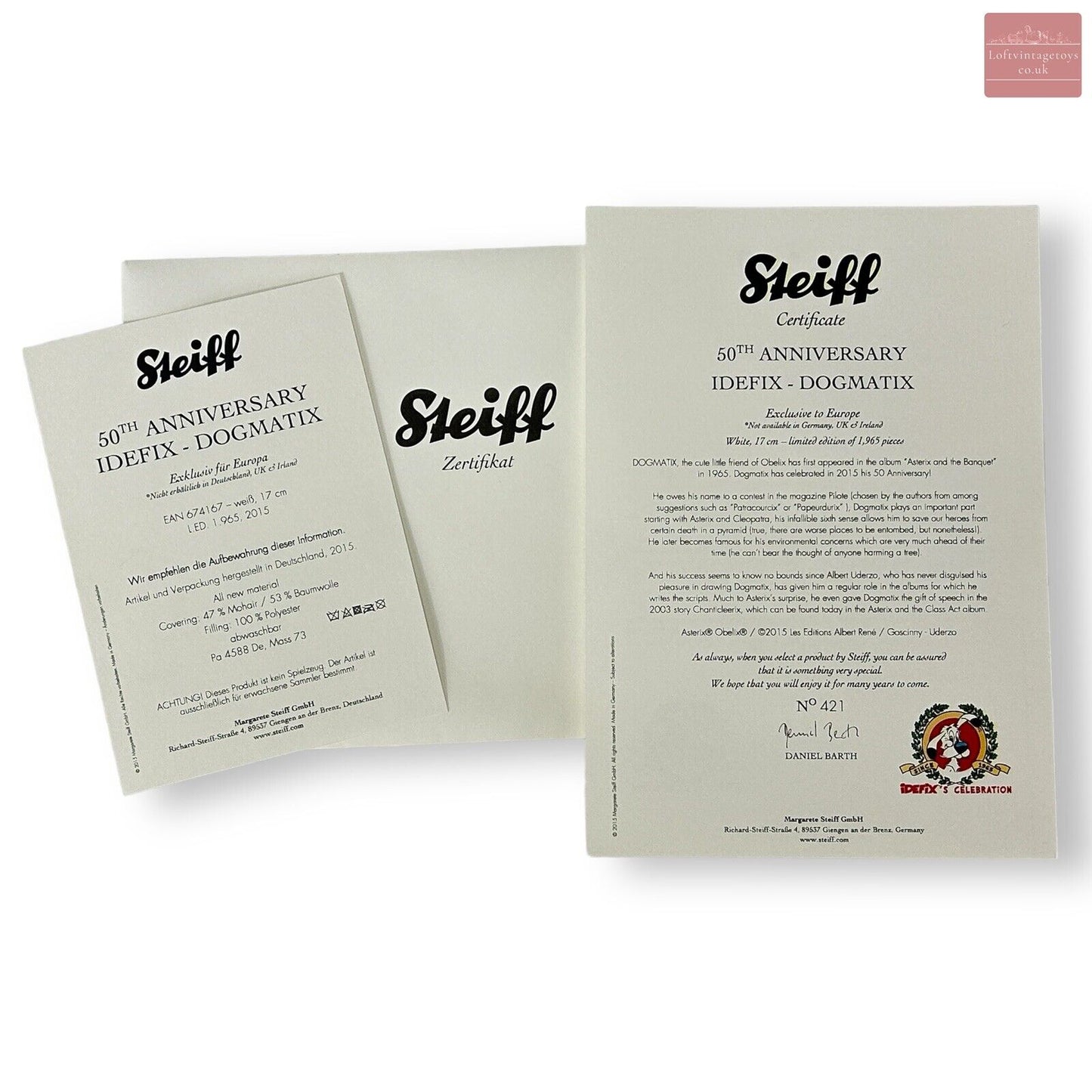 Steiff 50Th Anniversary Idefix Dogmatic - 674167