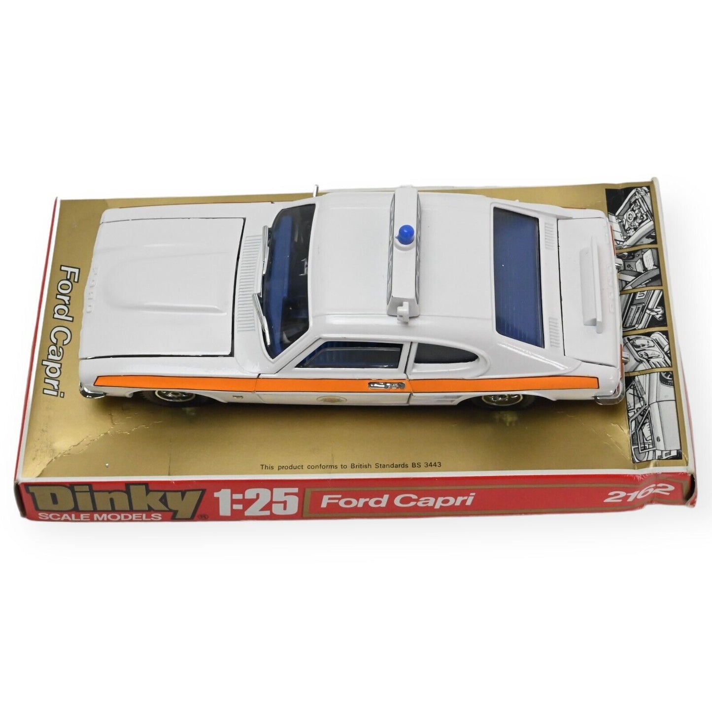 Dinky Toys 2253 Ford Capri Police Car 1:25 Scale on 2161 Plinth