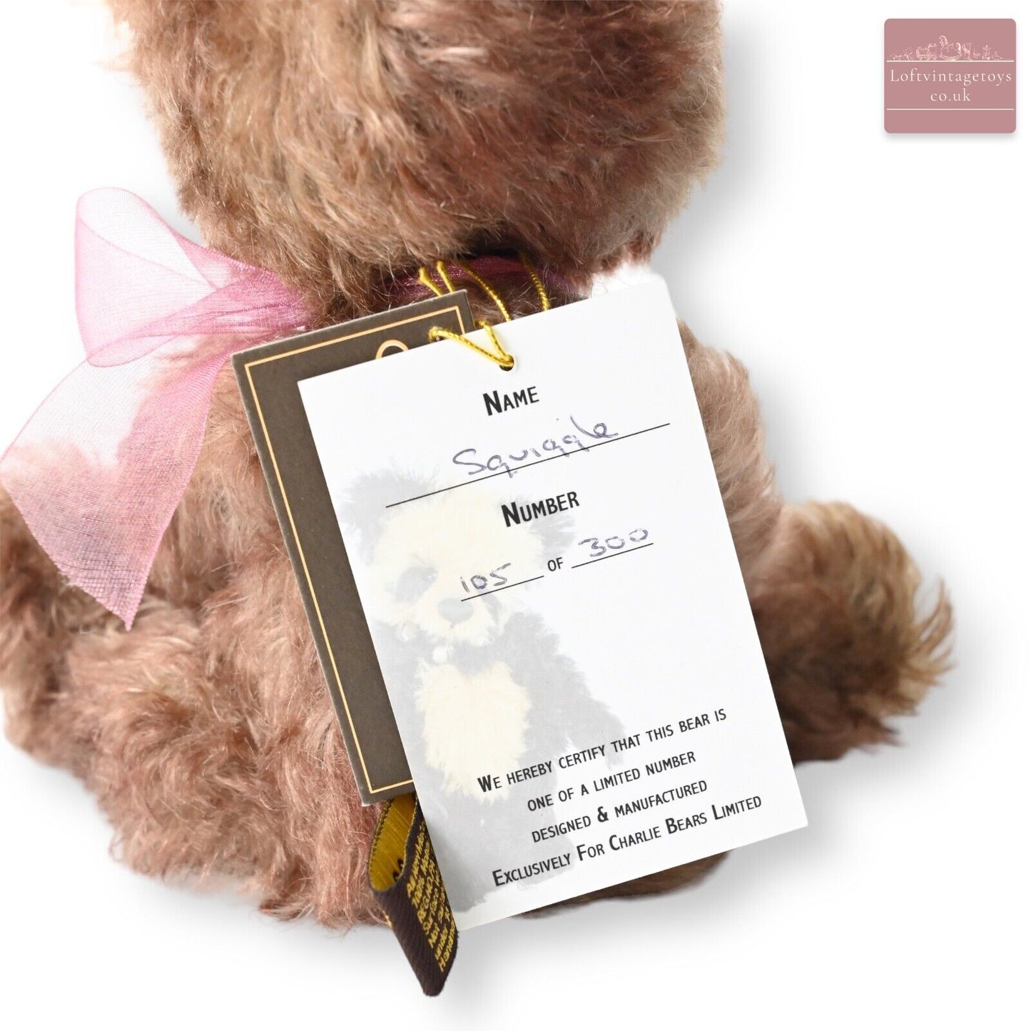 Charlie Bears Squiggle Teddy Bear - SJ 4364 Limited Ed of 300