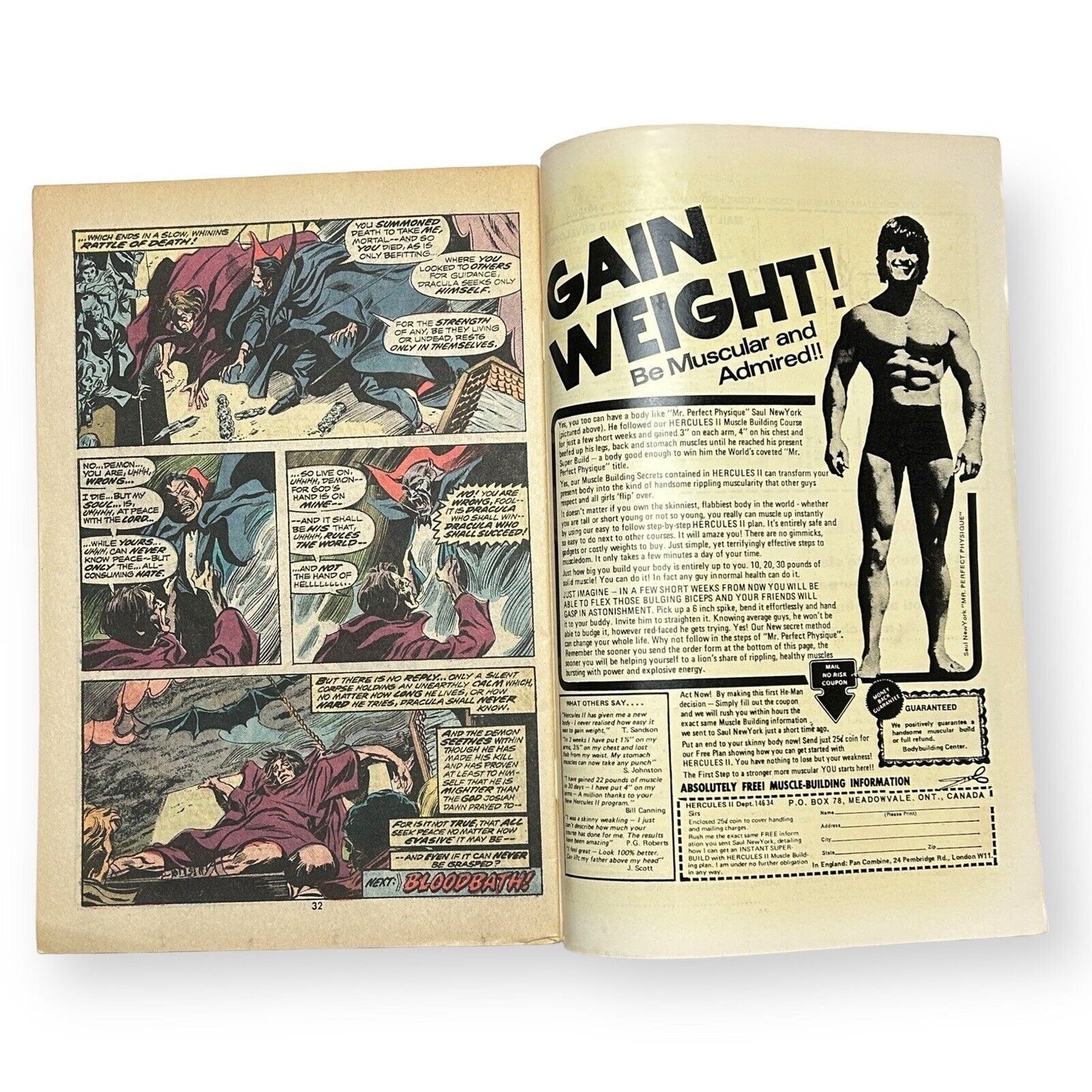 Das Grabmal von Dracula Nr. 14, Marvel-Comic 1973 – 6 S. (Note 5,0–6,5)