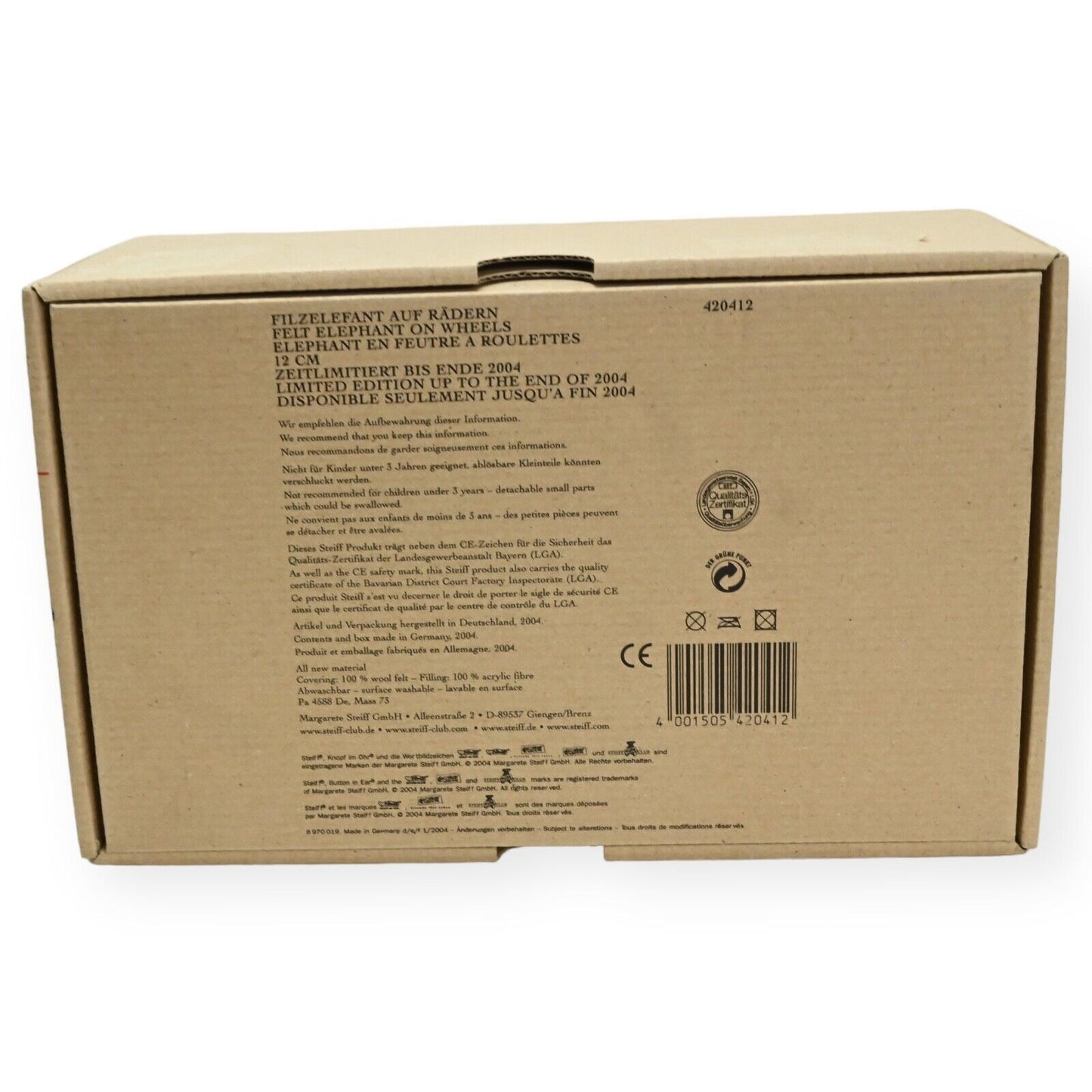 Steiff Club Edition Elephant on Wheels - Limited Edition 420412