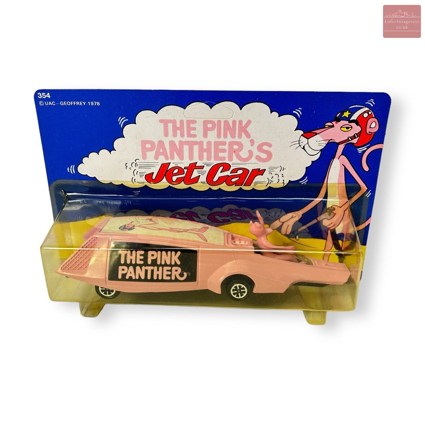 Dinky 354 Pink Panther Jet Car on Sealed Unpunched Card with Trade Box