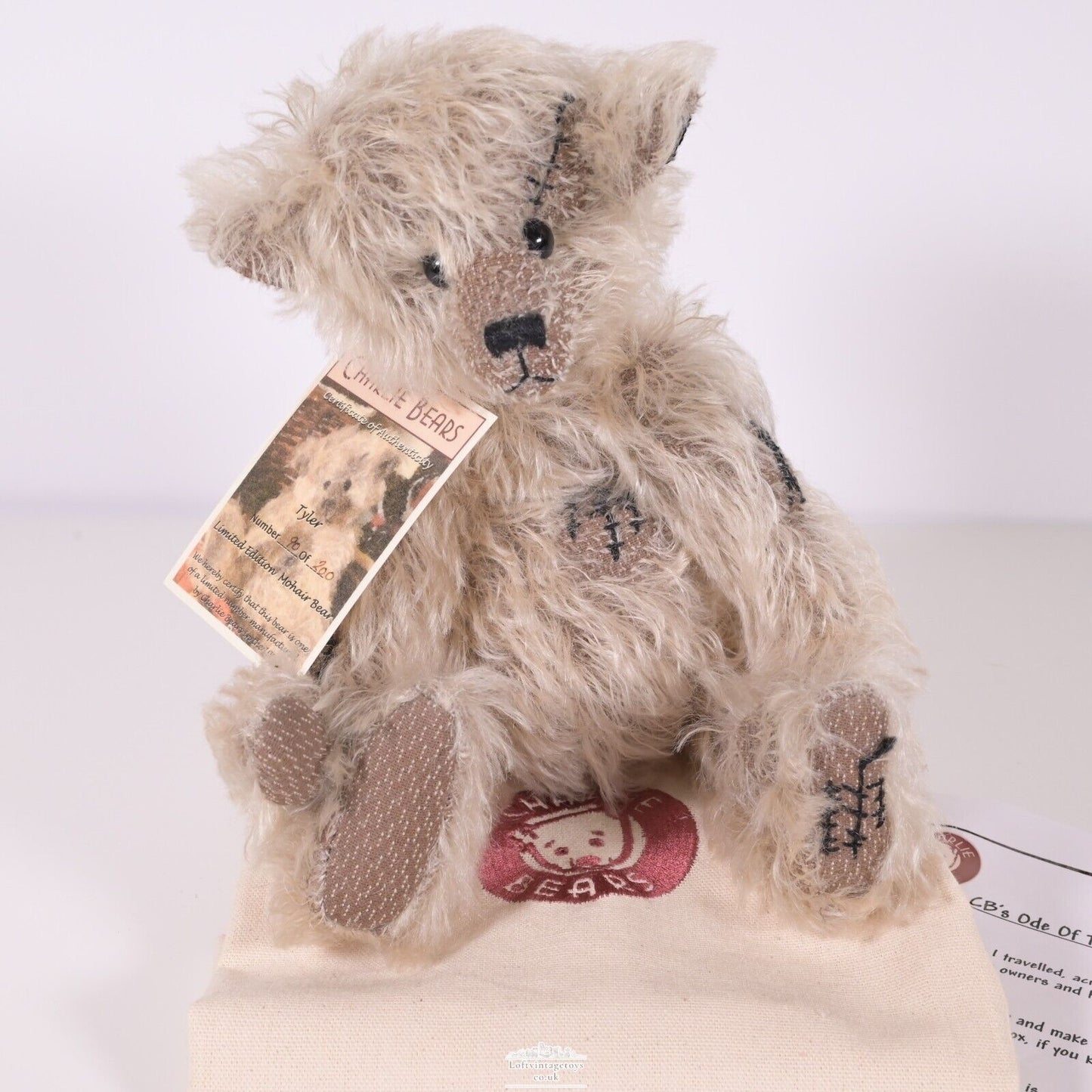 Charlie Bear Tyler Mohair Limited Edition of Only 200 RARE CBM16010