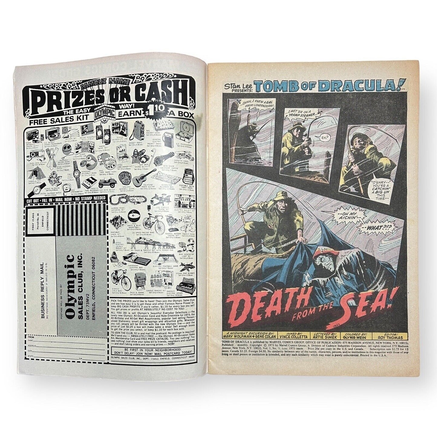 Das Grabmal von Dracula Nr. 9, Marvel 1973 – 6p (5,0 – 6,5 Note)