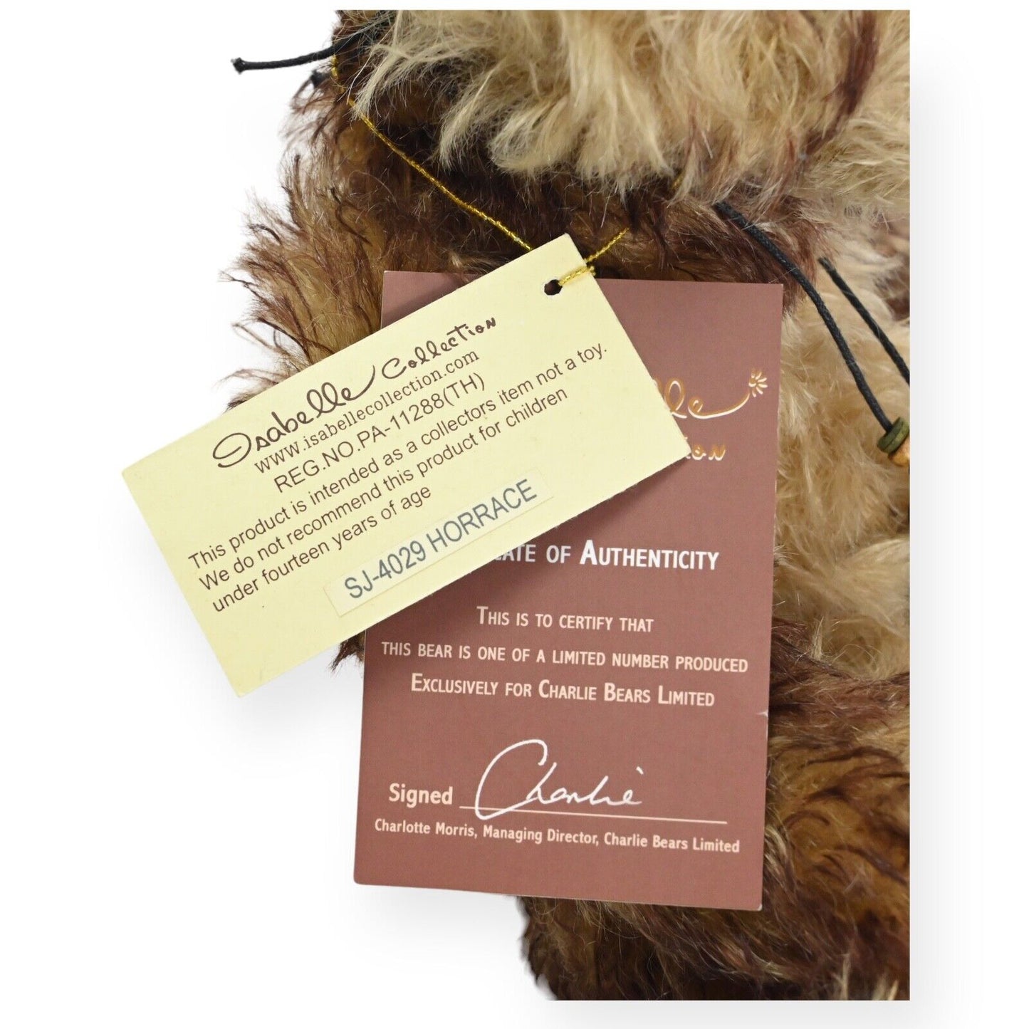 Charlie Bears Isabelle Collection Horrace Teddy Bear - SJ 4029 / LE 81 of 100