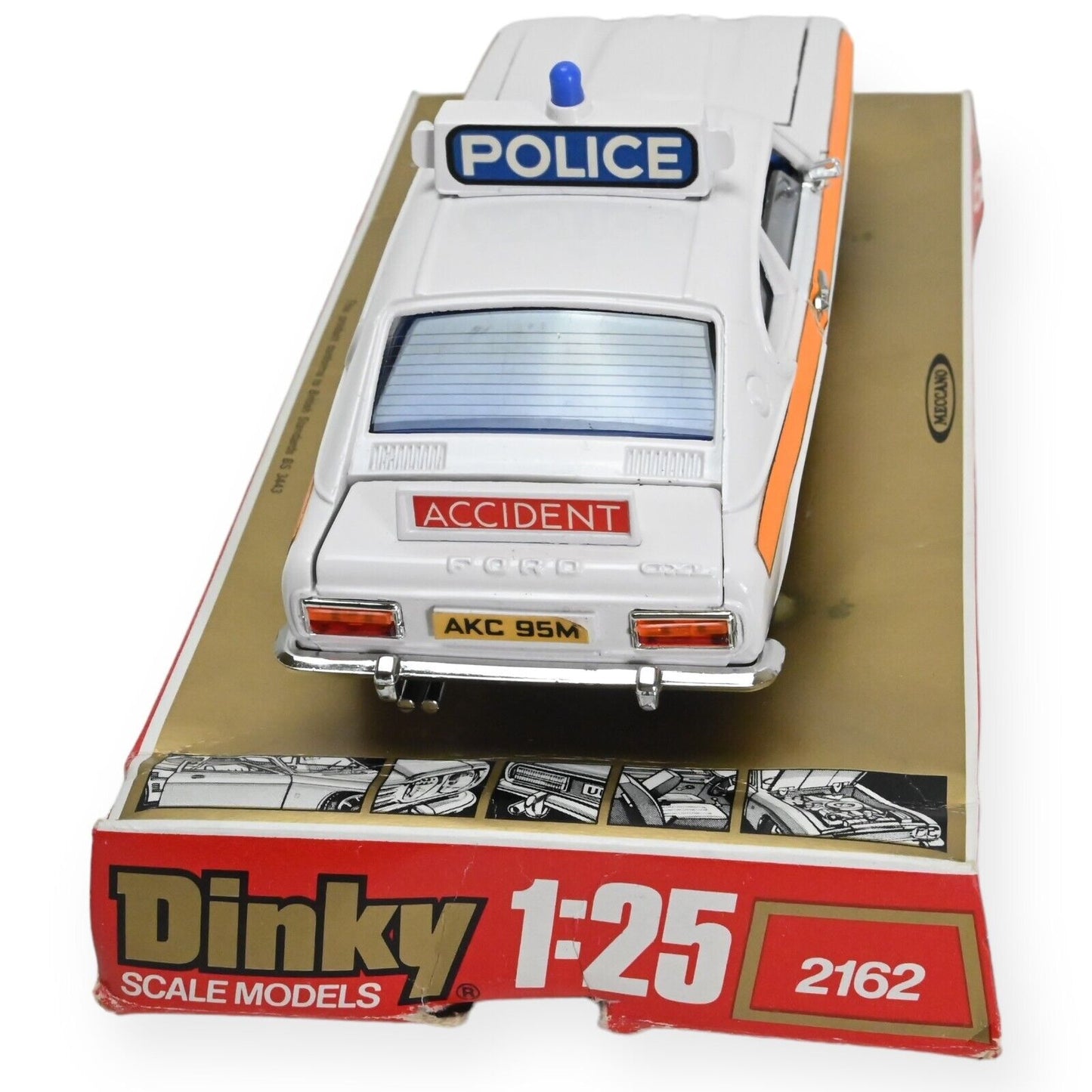 Dinky Toys 2253 Ford Capri Police Car 1:25 Scale on 2161 Plinth