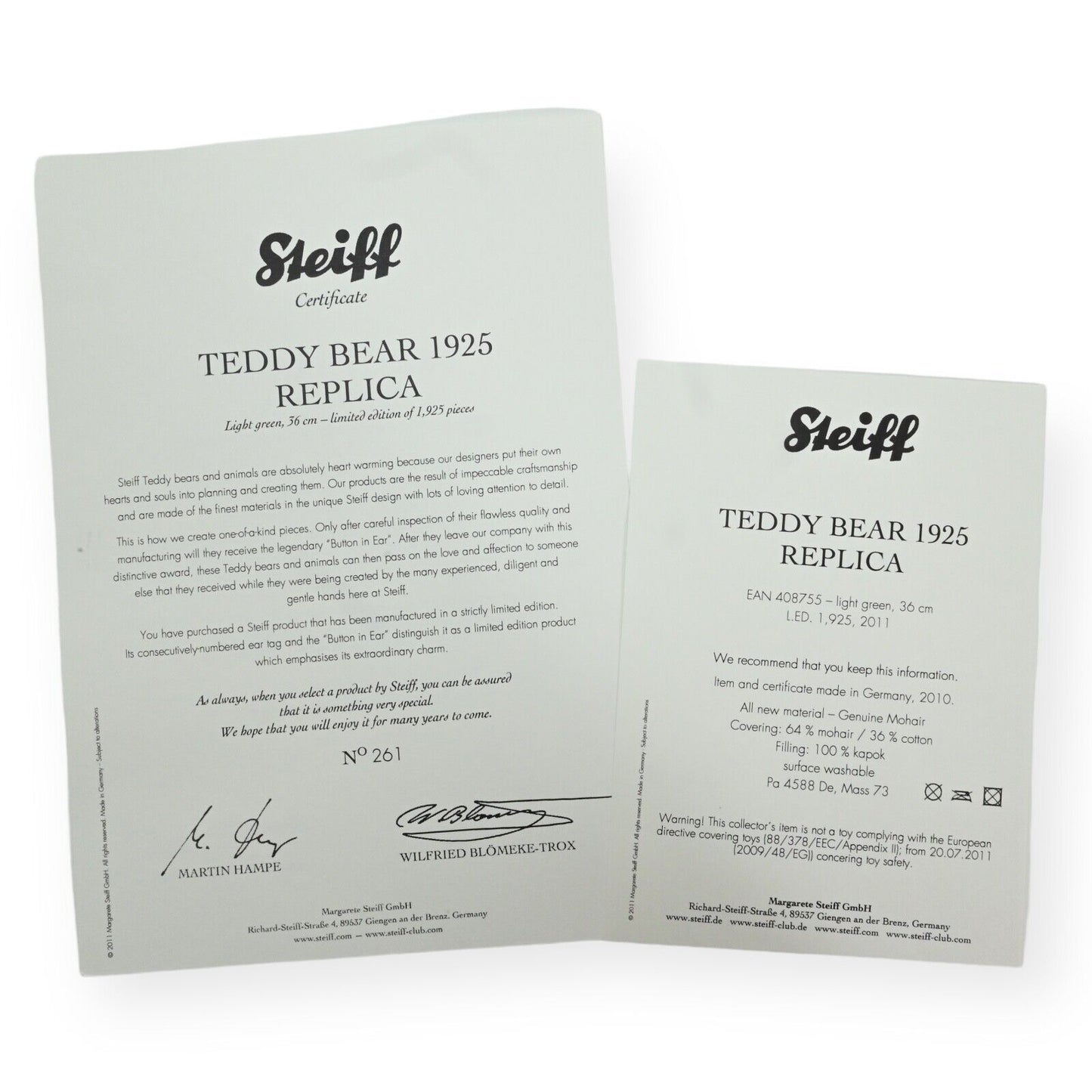 Steiff 1925 Teddy Bear Replica - 408755 Limited Edition