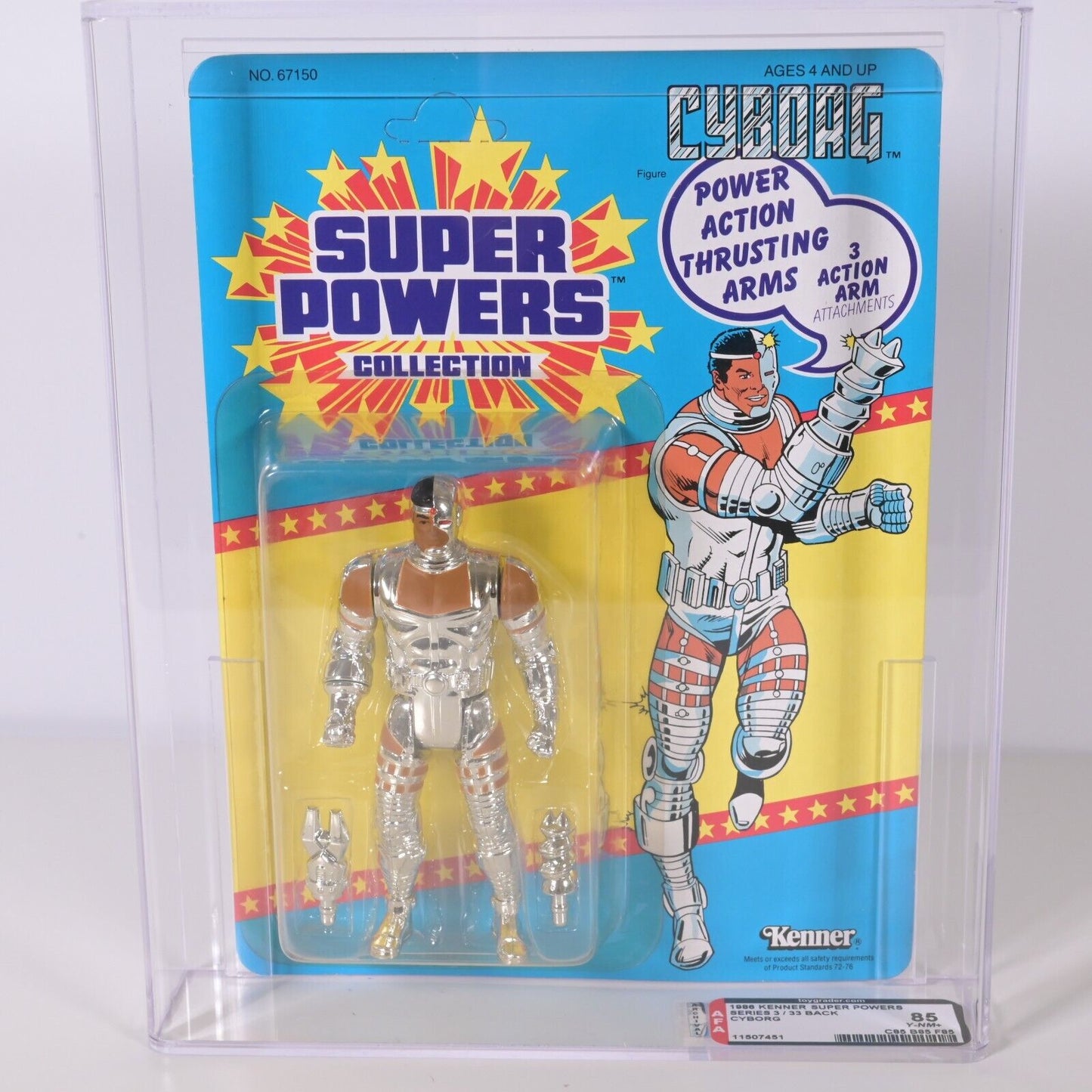 Super Powers Cyborg Figure AFA 85 Archival Unpunched - 1985 Ultra Rare