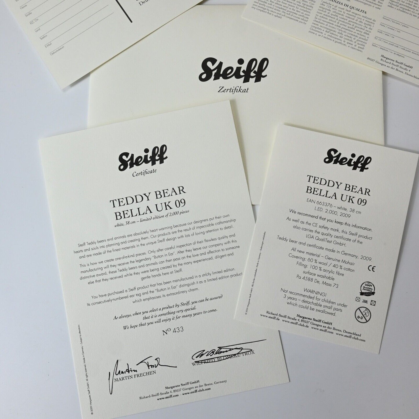 Steiff Bella - 663376 Exclusive To The Uk And Ireland