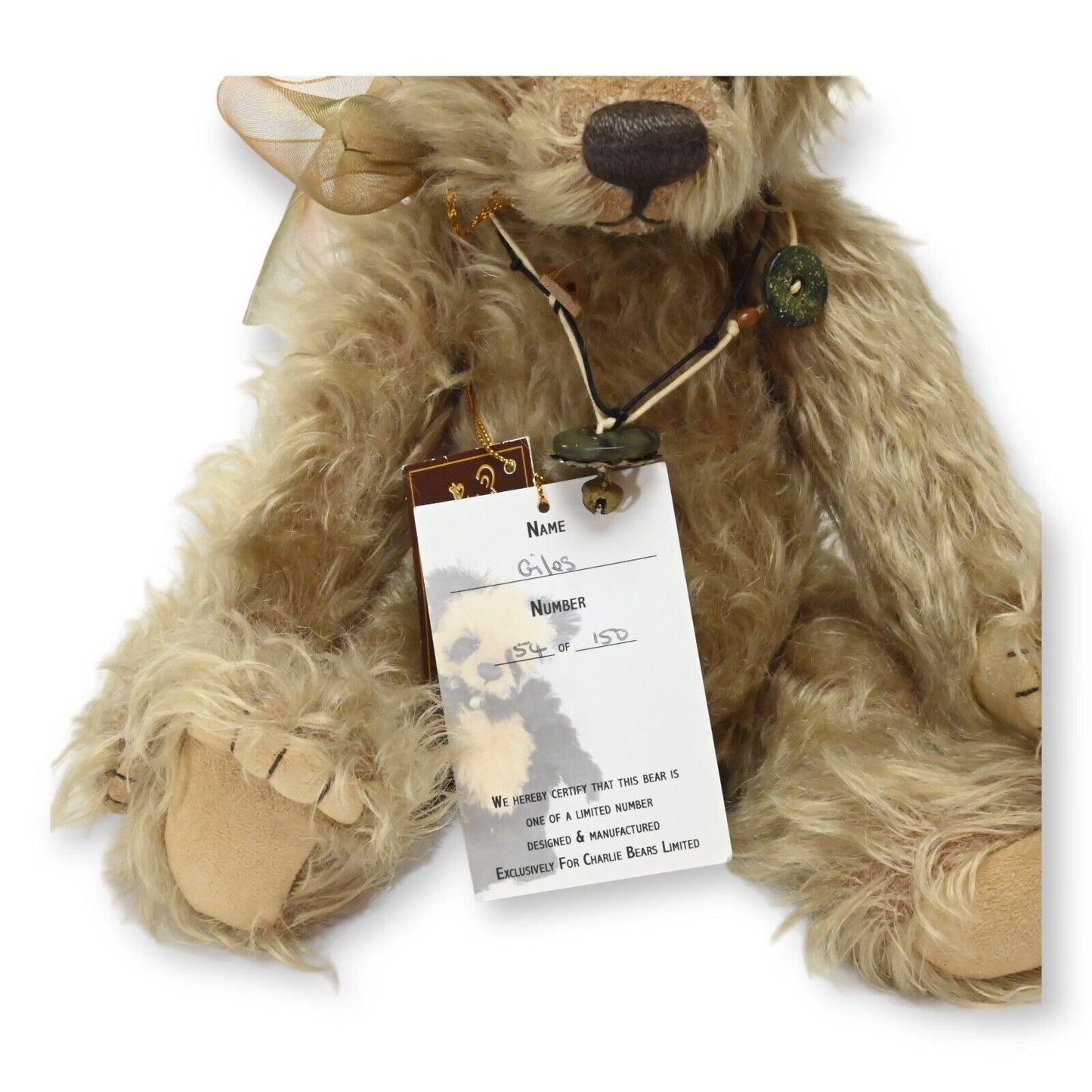 Charlie Bears Giles Teddy Bear - SJ-4015A Limited Edition No. 54 of 150
