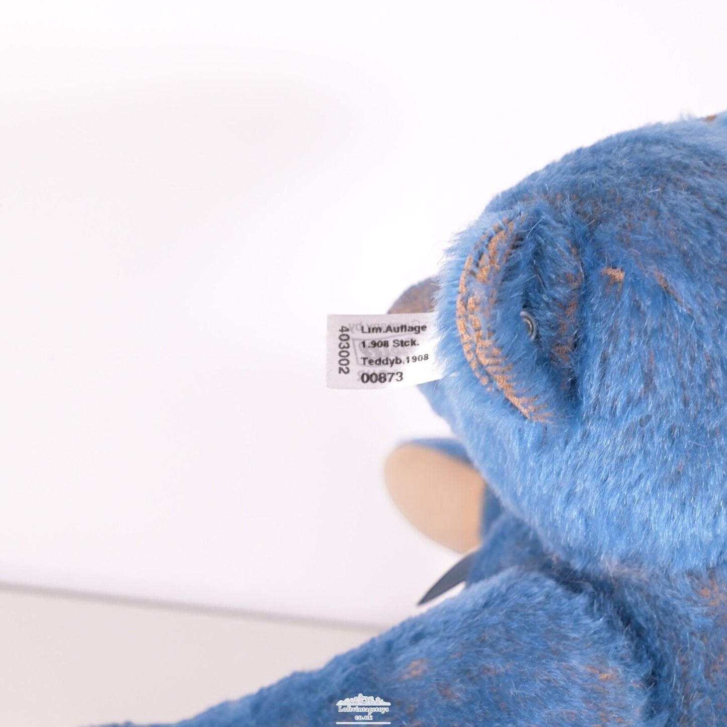 Steiff 1908 Replica Blue Mohair Teddy Bear - 403002