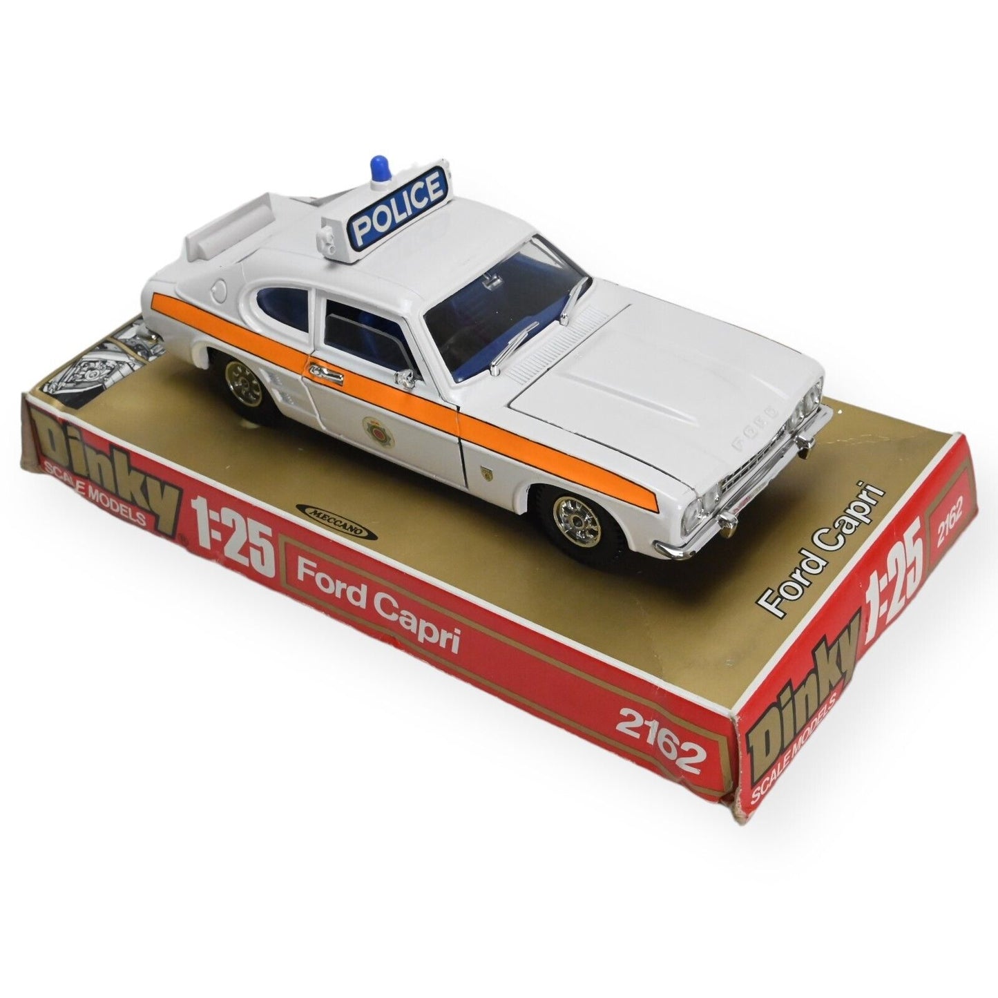 Dinky Toys 2253 Ford Capri Police Car 1:25 Scale on 2161 Plinth