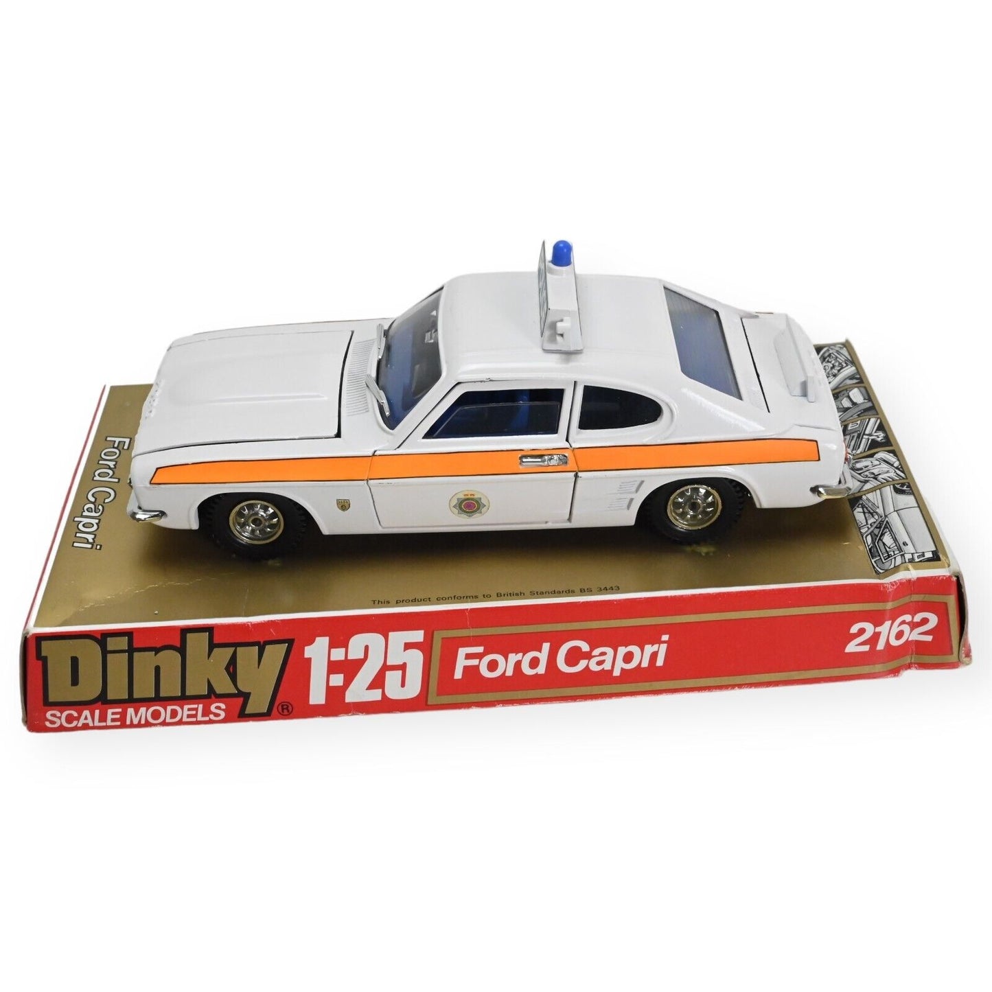 Dinky Toys 2253 Ford Capri Police Car 1:25 Scale on 2161 Plinth