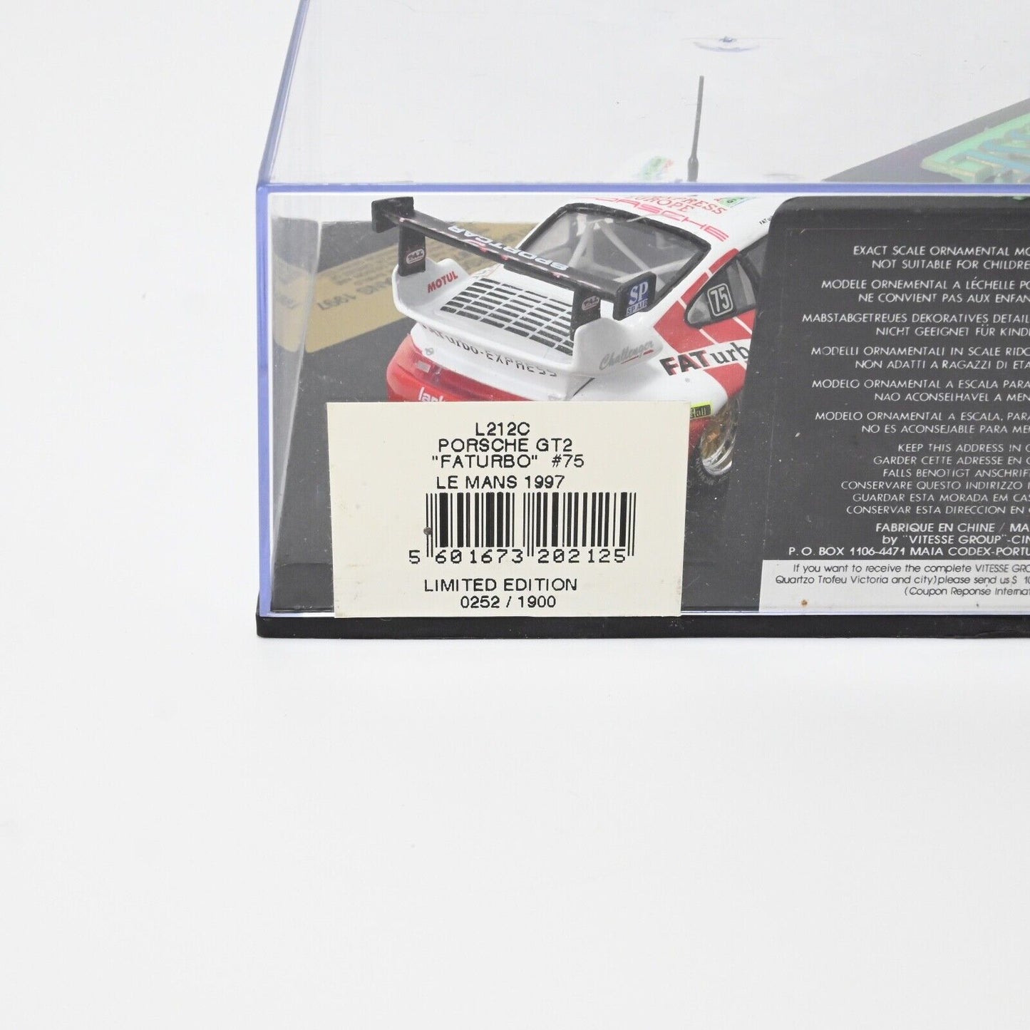 Vitesse Porsche GT2 #75 Limited Edition Le Mans 1997 1:43 - L212C
