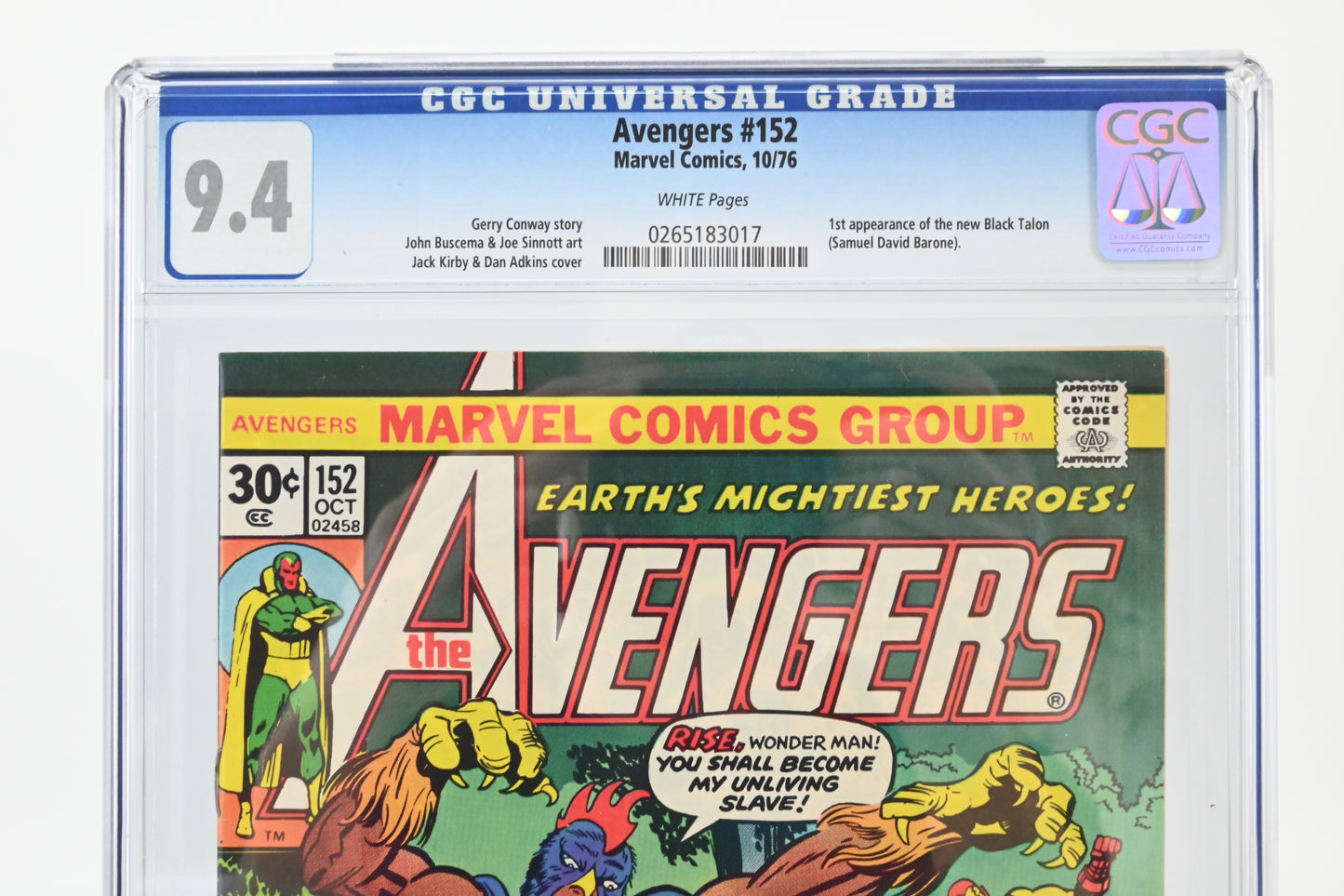The Avengers #152 CGC 9.4 / 1976 - Marvel-Comics