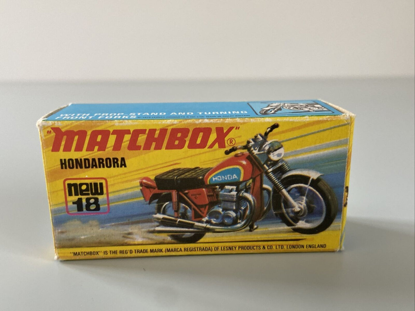 Matchbox No. 18 Hondarora Bike With Original Box - Mint Condition