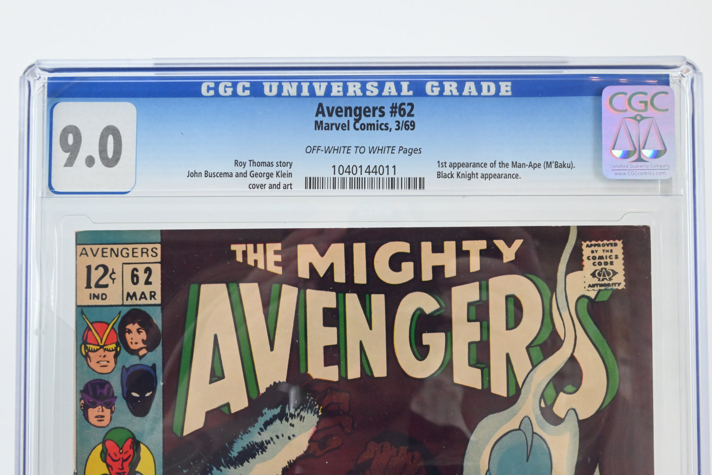The Avengers #62 CGC 9.0 / 1969 - Marvel comics