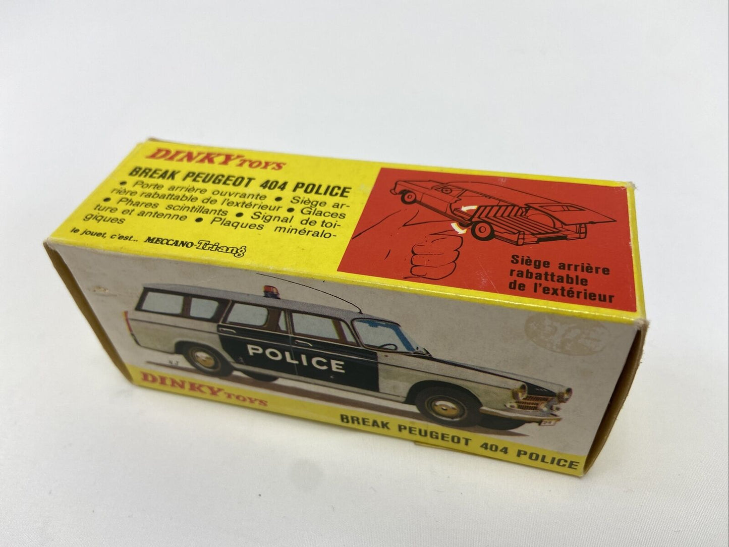 DINKY TOYS 1429 BREAK PEUGEOT 404 POLICE IN EXC CONDITION WITH BOX