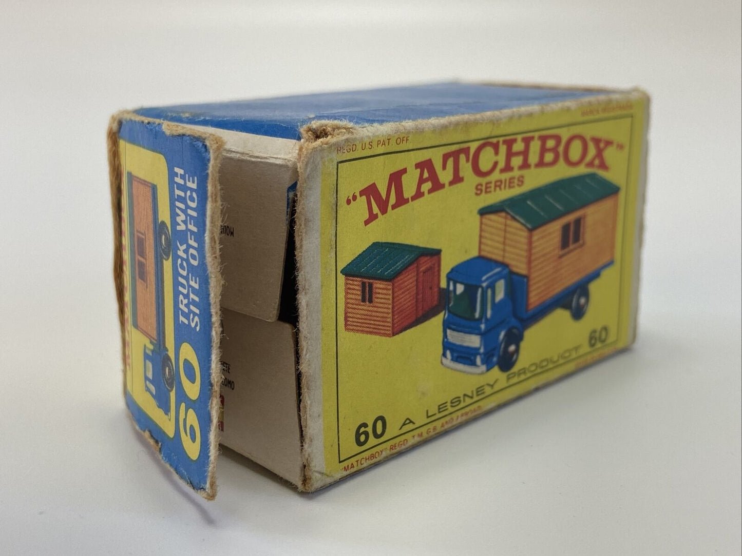 MATCHBOX LESNEY NO 60 TRUCK WITH SITE OFFICE WITH ORIGINAL BOX