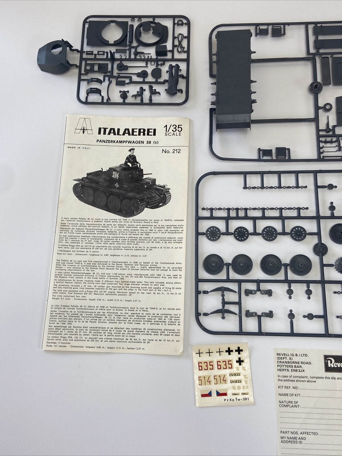 Revell Italaerei PzKpfw 38(t) Deutscher Panzer Arbeitsfahrwerk Maßstab 1/35