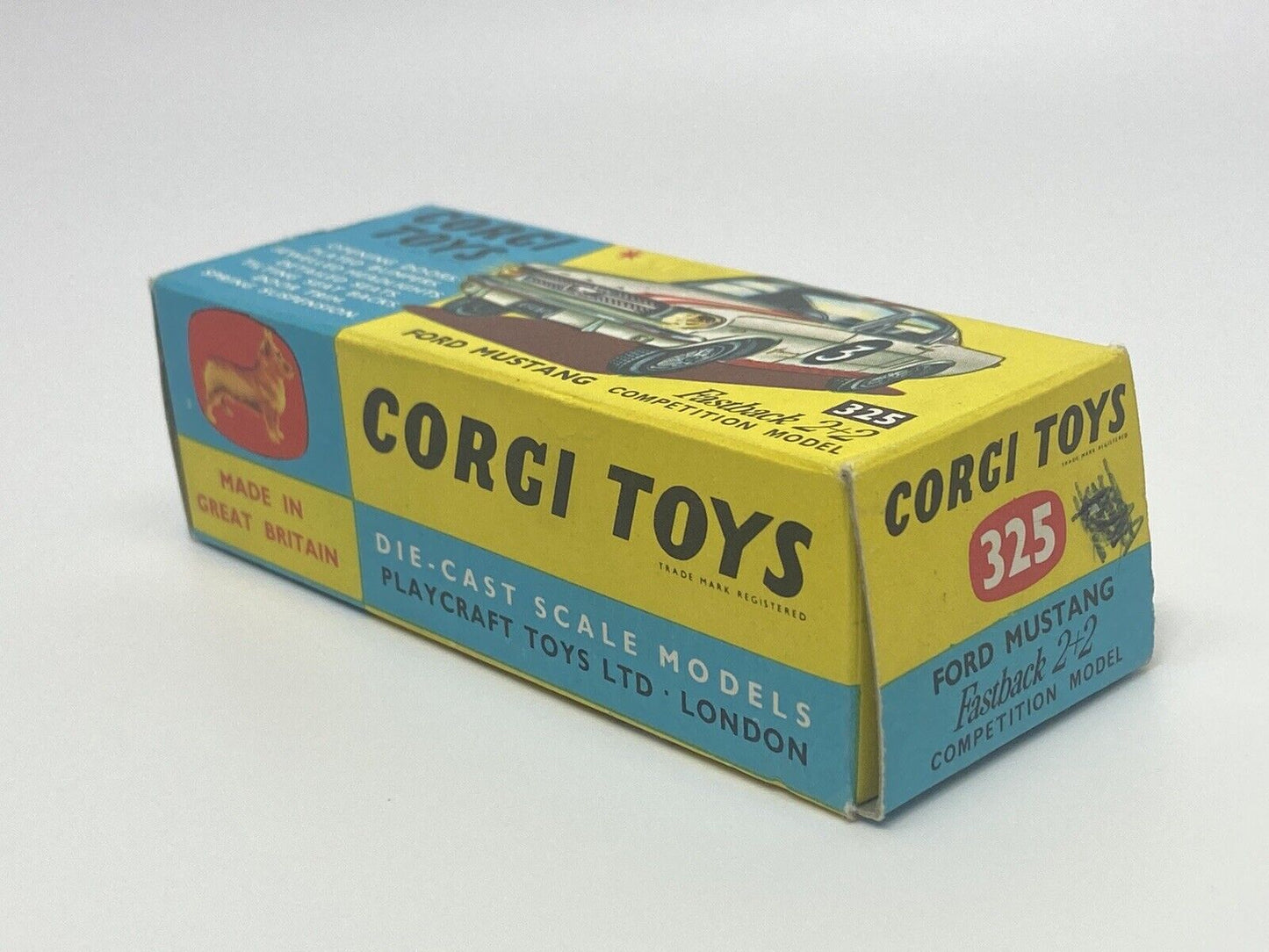 CORGI TOYS 325 FORD MUSTANG FASTBACK 2+2 WITH BOX - MINT