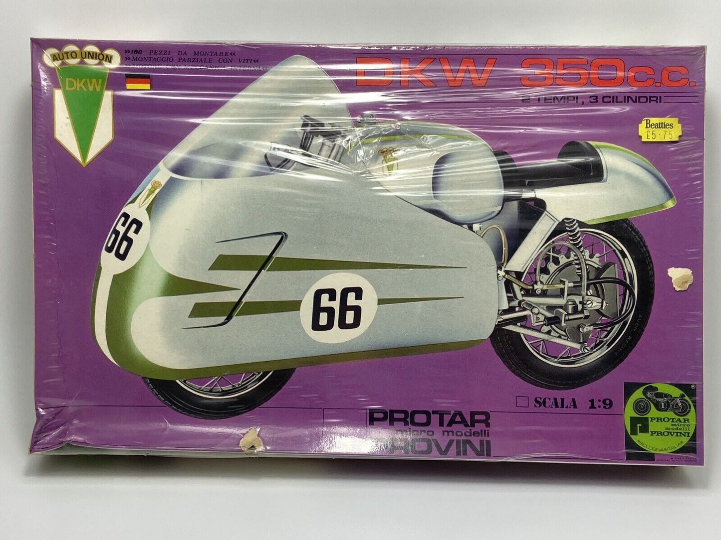 PROTAR 1/9 SCALE DKW 350C.C. 2 TEMPI, 3 CILINDRI MOTORRAD - IN SCHRUMPFVERPACKUNG