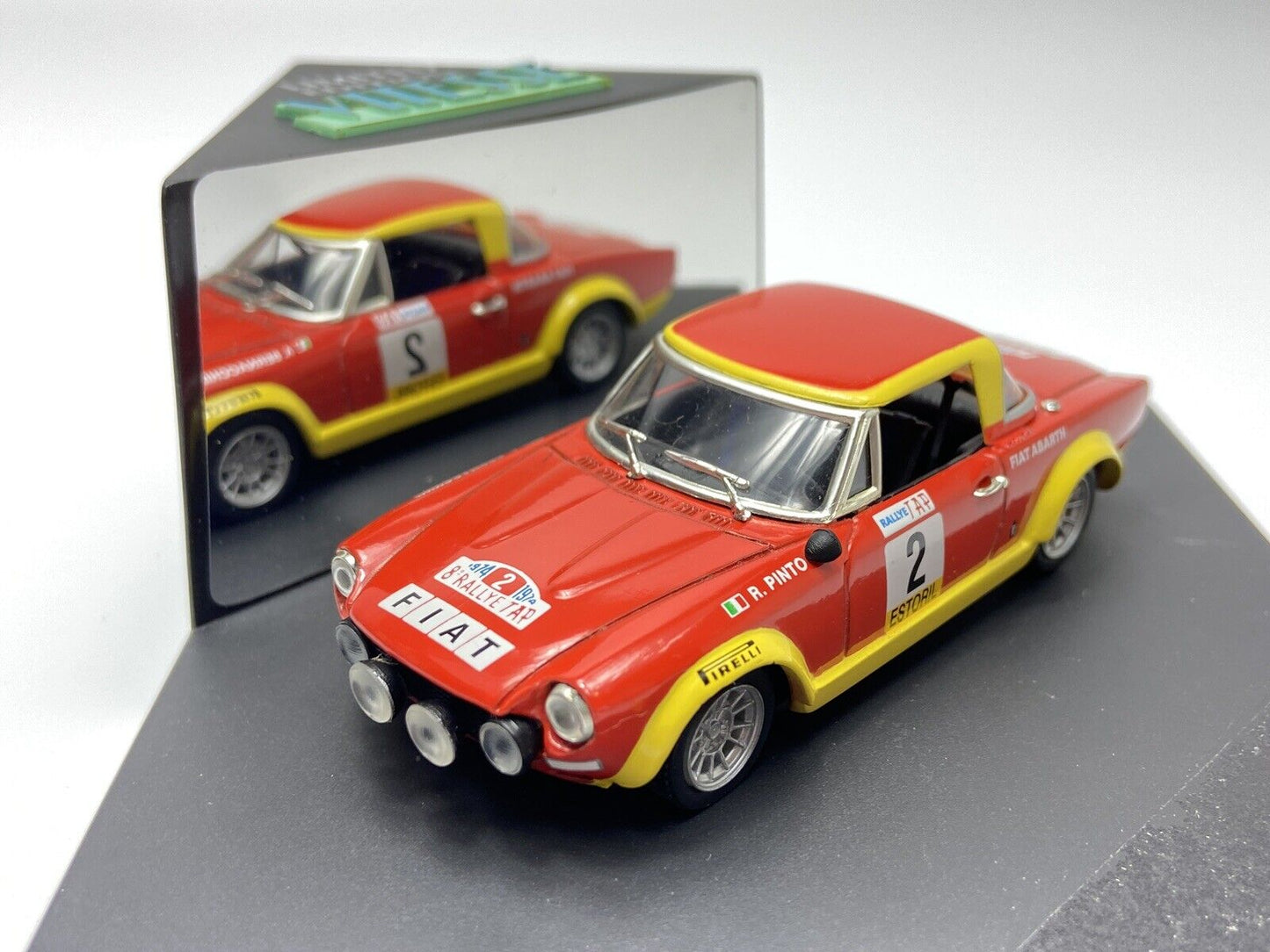 VITESSE L168 FIAT 124 ABARTH RALLY TAP 1974 R.PINTO IN CASE 1/43