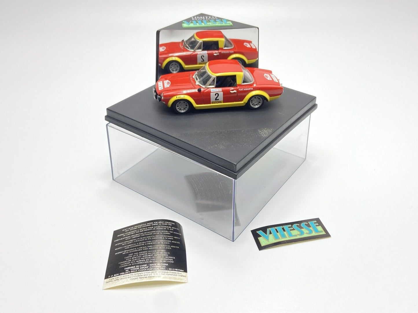 VITESSE L168 FIAT 124 ABARTH RALLY TAP 1974 R.PINTO IN CASE 1/43