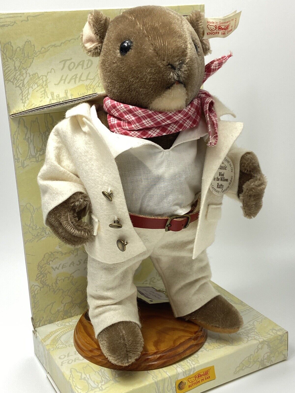 STEIFF WIND IN THE WILLOWS - RATTY WITH TAGS, CERTIFICATE & BOX