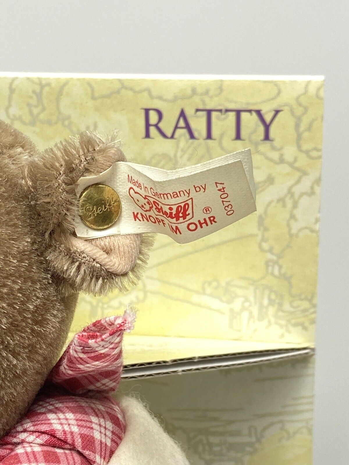 STEIFF WIND IN THE WILLOWS - RATTY WITH TAGS, CERTIFICATE & BOX