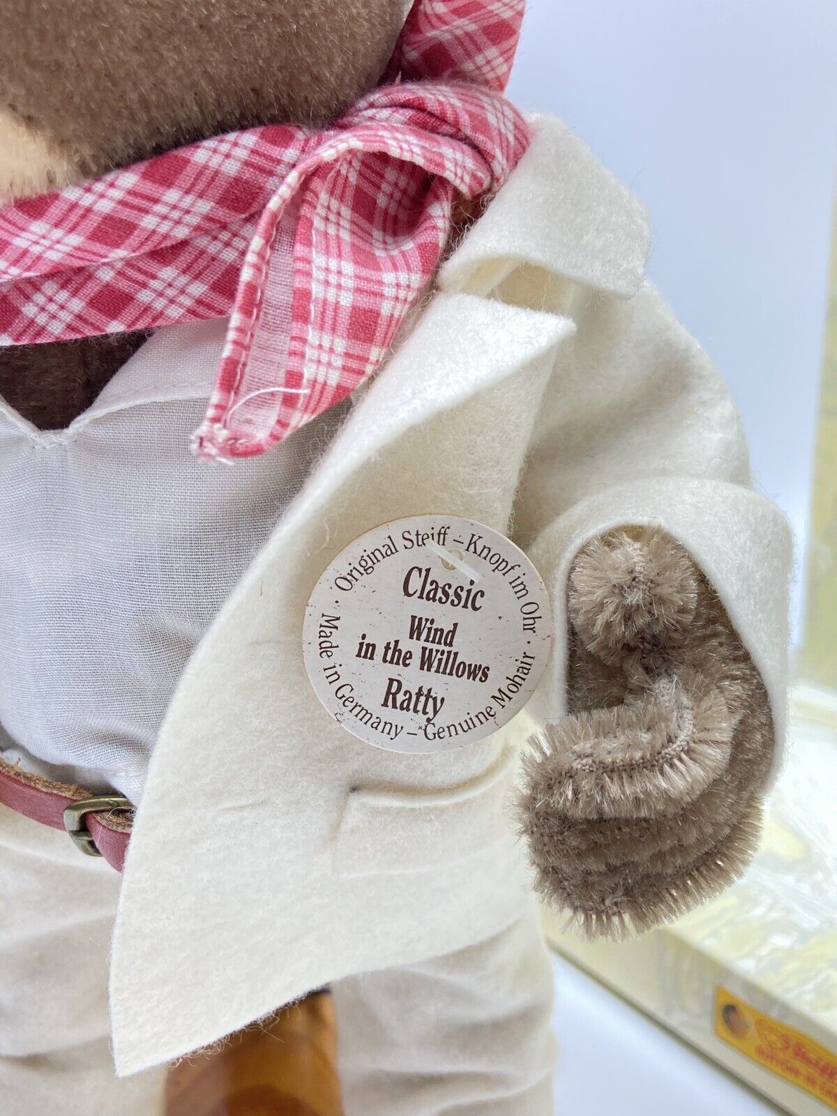 STEIFF WIND IN THE WILLOWS - RATTY WITH TAGS, CERTIFICATE & BOX