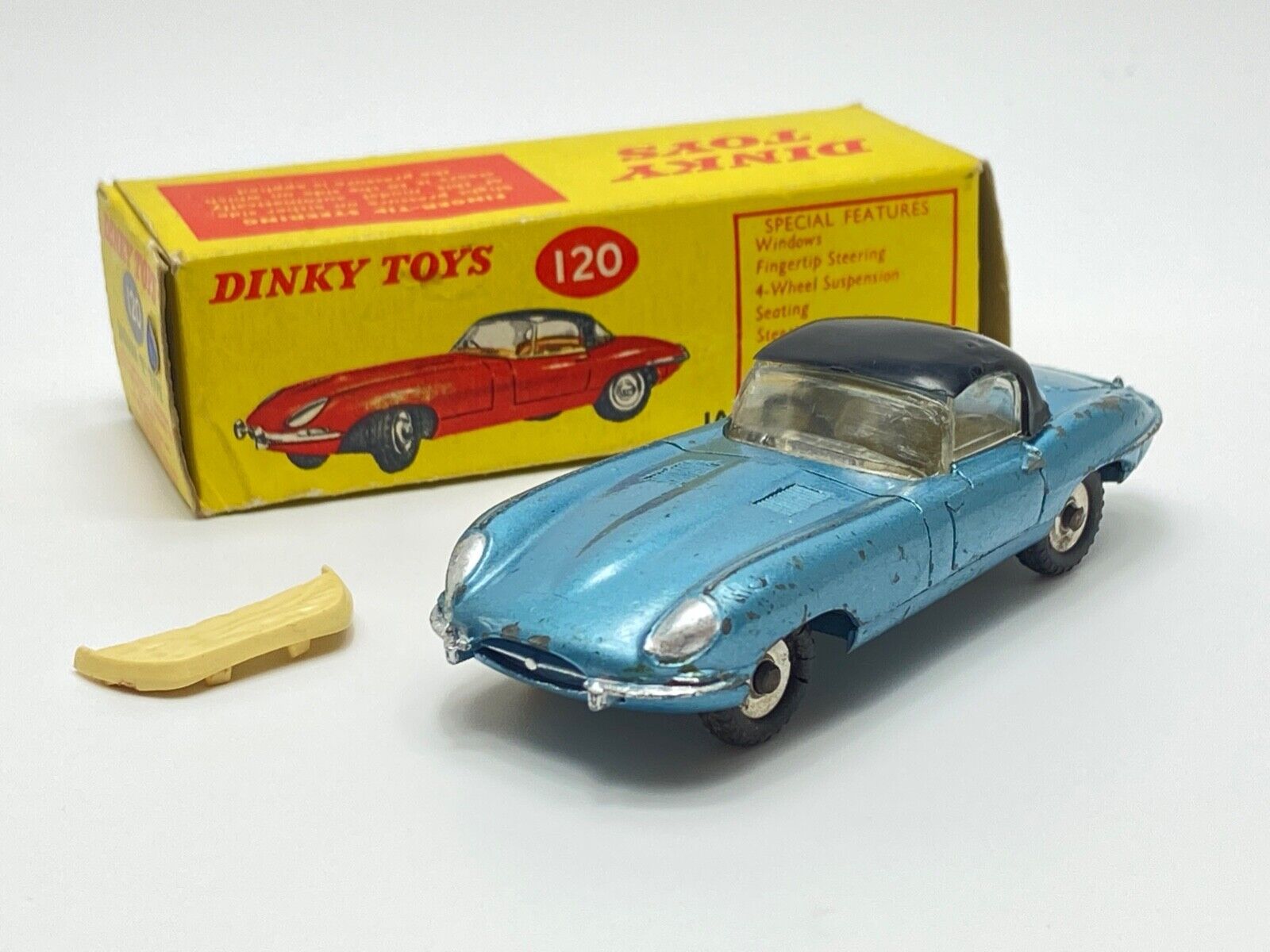 DINKY 120 JAGUAR TYPE E BLUE BODY EXPORT ISSUE RARE LoftVintageToys