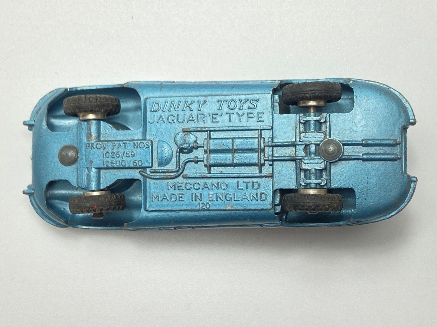 DINKY 120 JAGUAR TYPE E BLUE BODY - EXPORT ISSUE/RARE