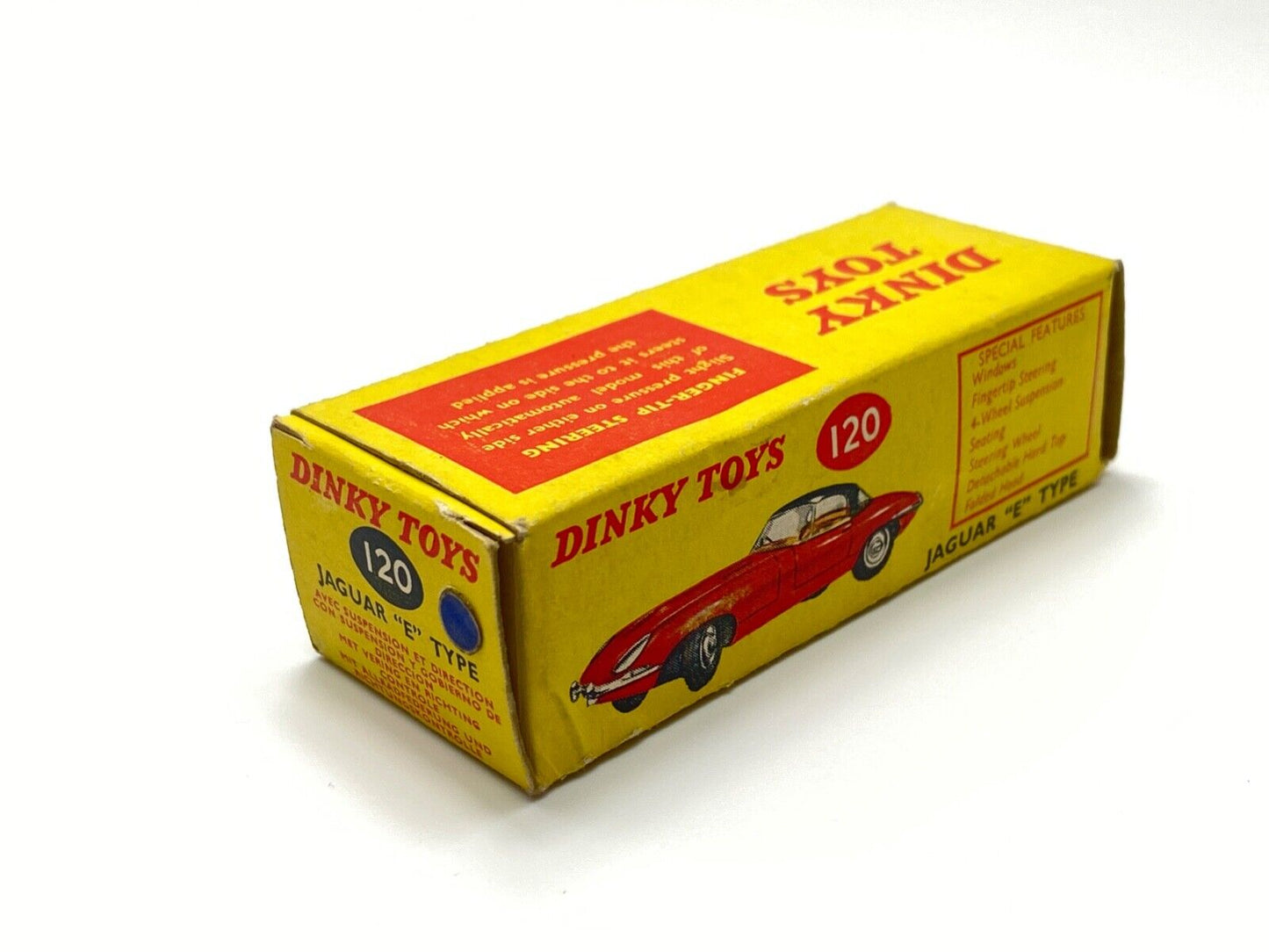 DINKY 120 JAGUAR TYPE E BLUE BODY - EXPORT ISSUE/RARE